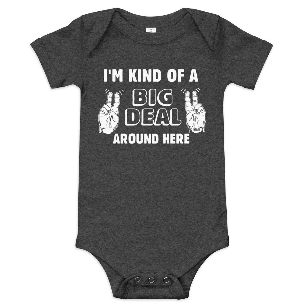 Baby A Big Deal Here Retro Extra Soft One Piece | Funny Anchorman Romper | Solid Threads