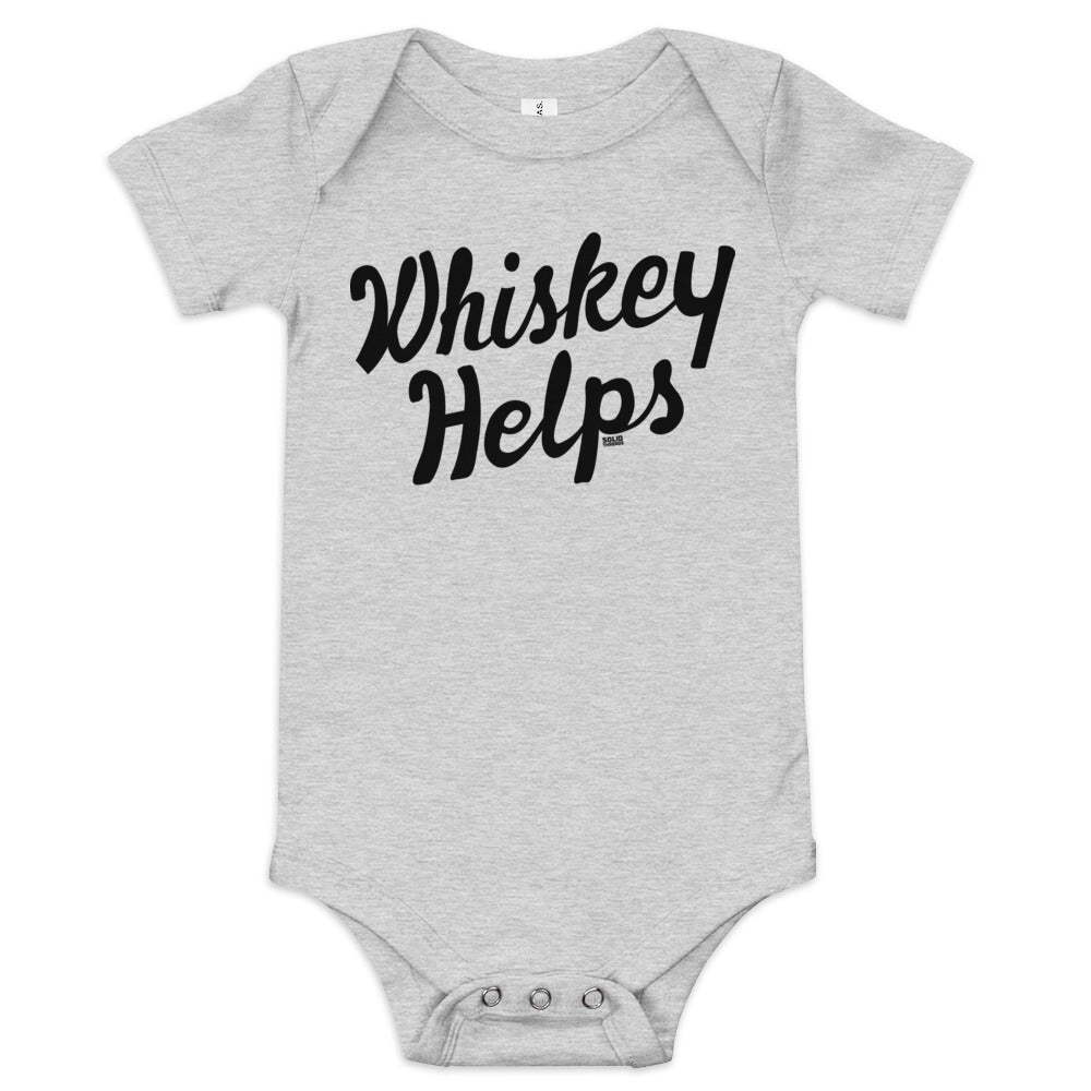 Baby Whiskey Helps New Parent Extra Soft One Piece | Funny Drinking Romper | Solid Threads