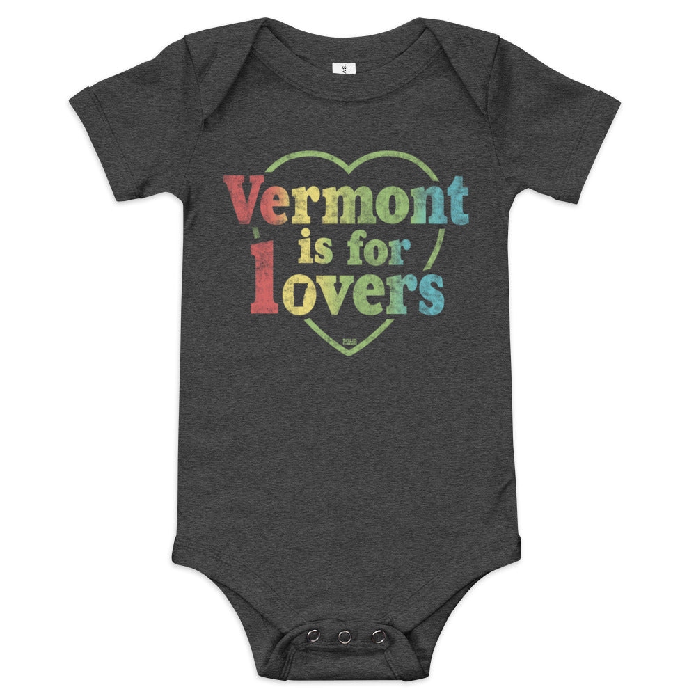 Baby Vermont Lovers Cool Extra Soft One Piece | Cute Green Mountains Romper | Solid Threads