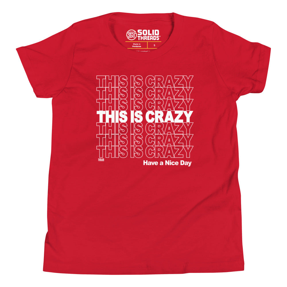 Youth This Crazy Nice Day Cute Extra Soft T-Shirt | Funny Lampoons Kids Tee | Solid Threads