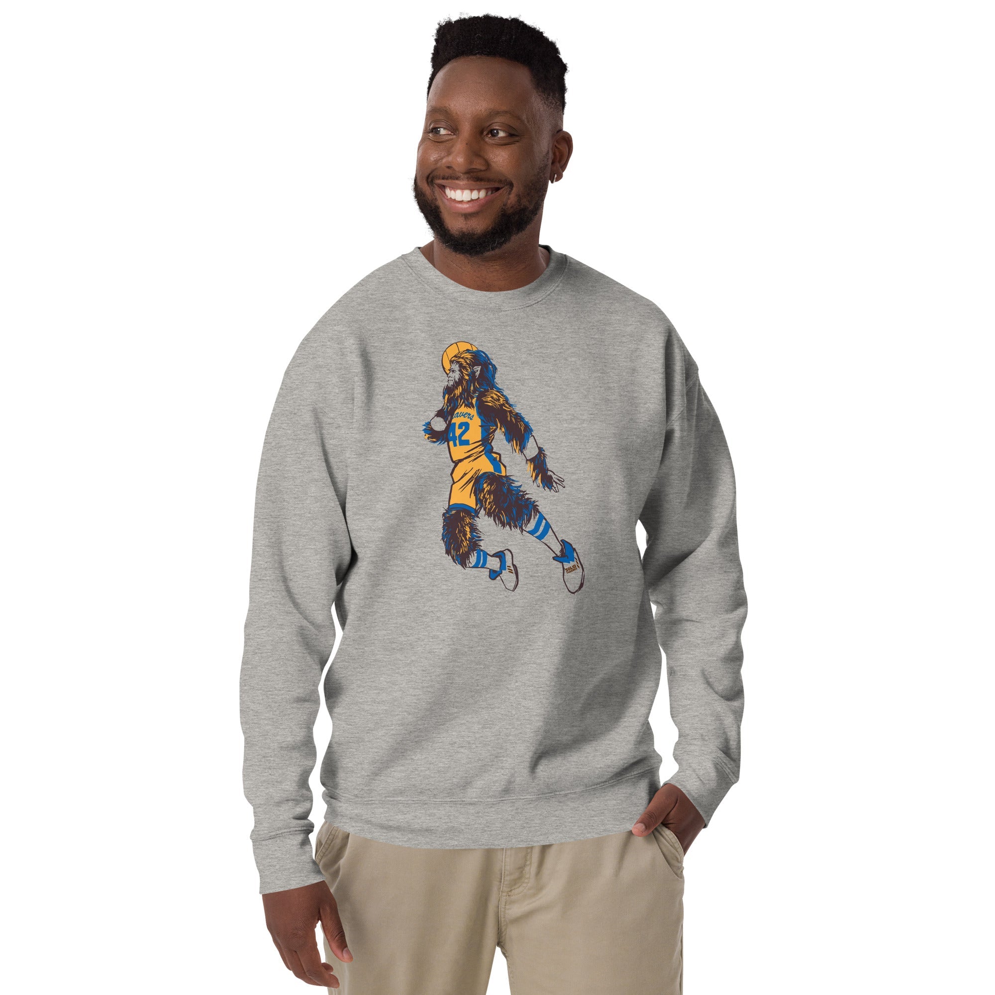 Men's Teen Wolf Cool Classic Sweatshirt | Vintage 80S Movie Fleece On Model | Solid Threads