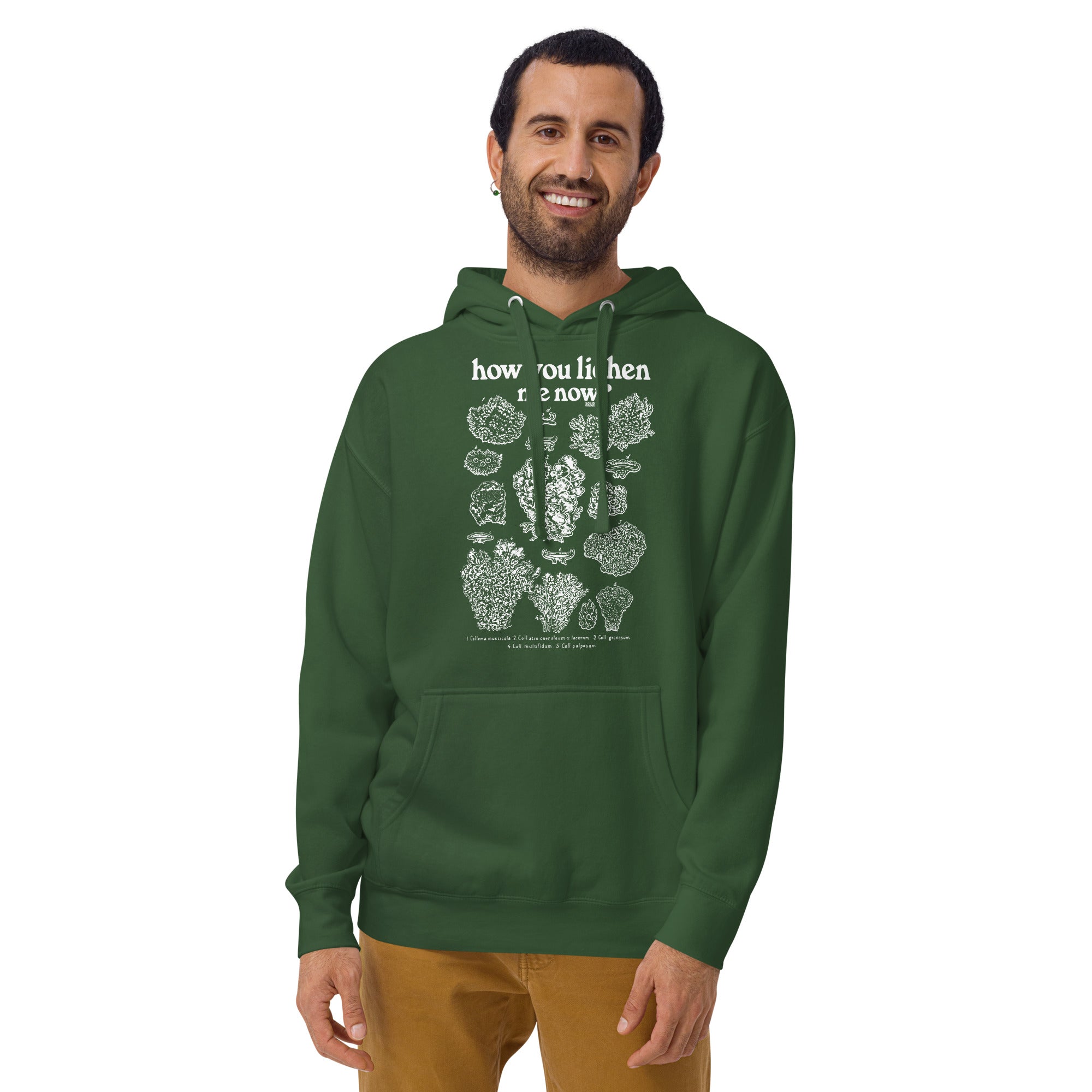 How You Lichen Me Now Funny Classic Pullover Hoodie | Retro Nature Fleece On Model | Solid Threads