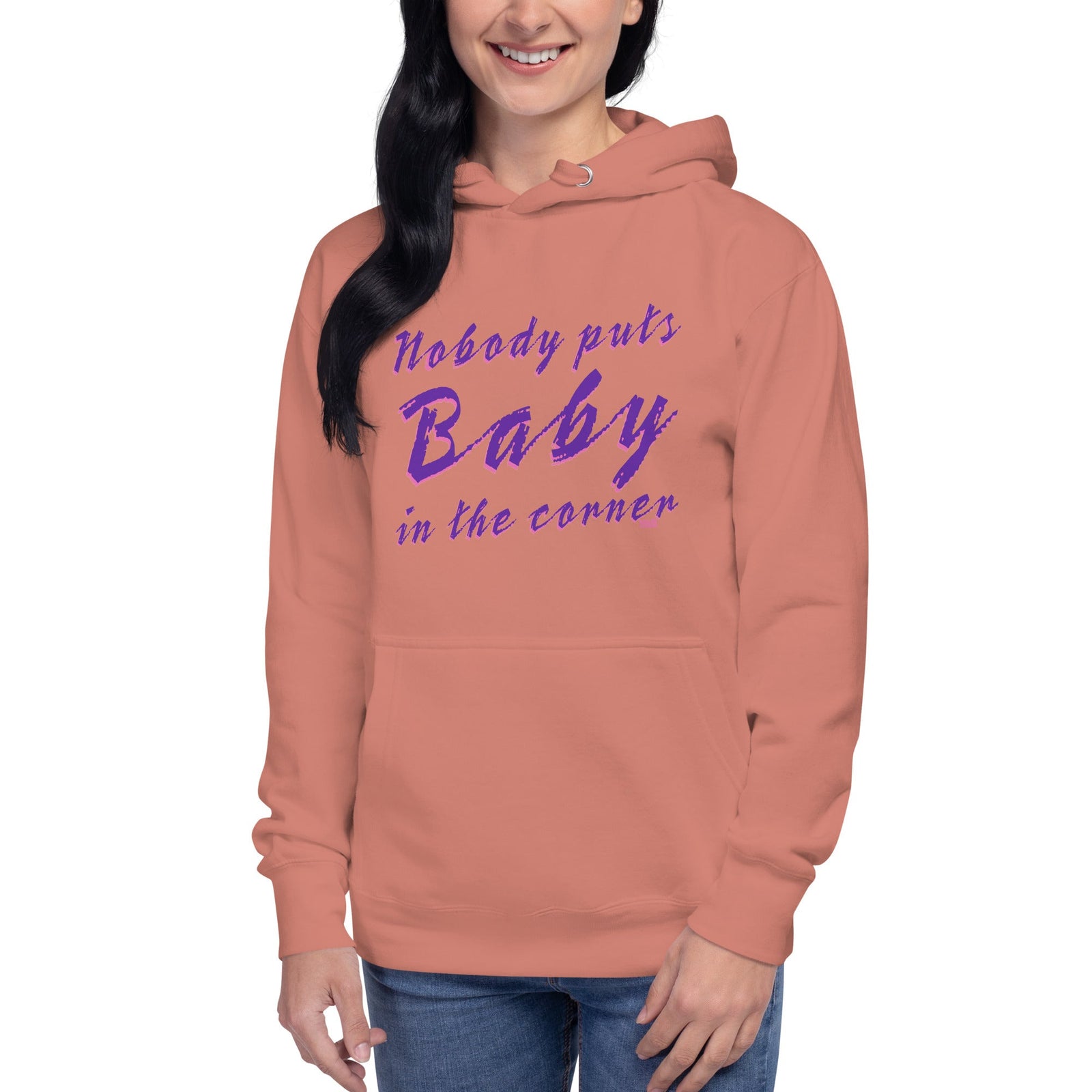 Nobody Puts Baby In The Corner Vintage Classic Pullover Hoodie | Retro 80S Movie Fleece On Model | Solid Threads