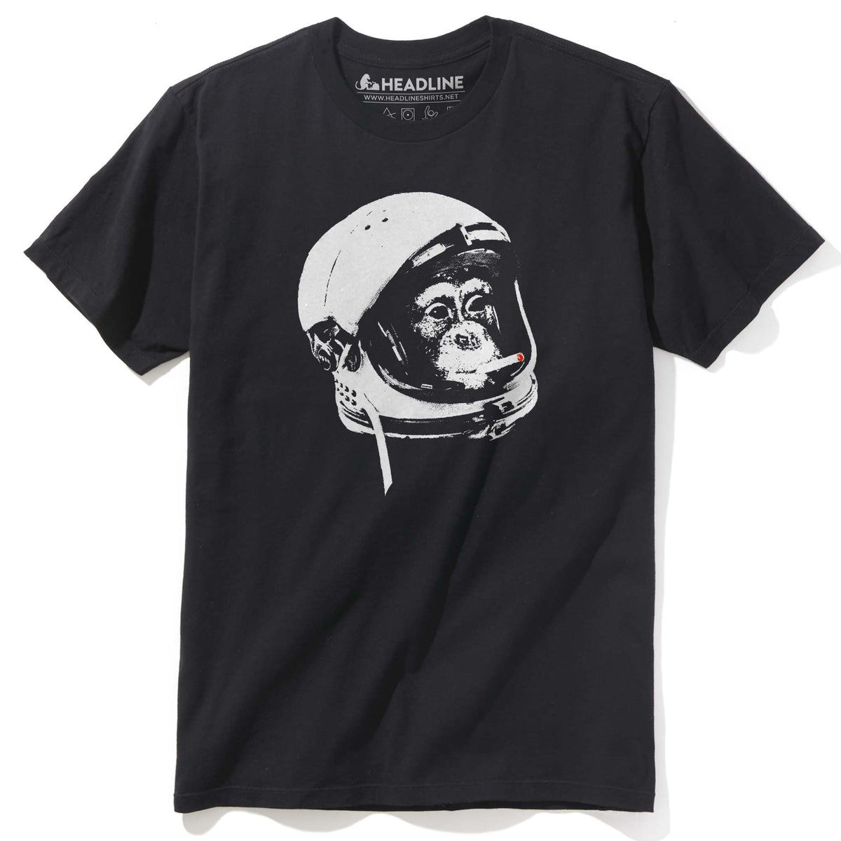 Men&#39;s Cold War Vet Cool Artsy Graphic T-Shirt | Funny Chimp Astronaut Smoking Tee | Solid Threads