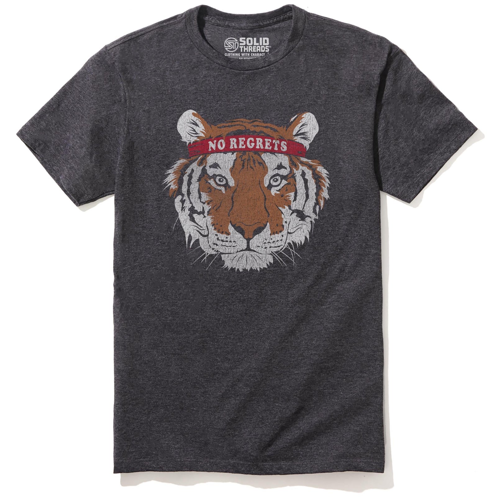 Motivational Tiger Cool Staple T-shirt in Charcoal Heather - Front View