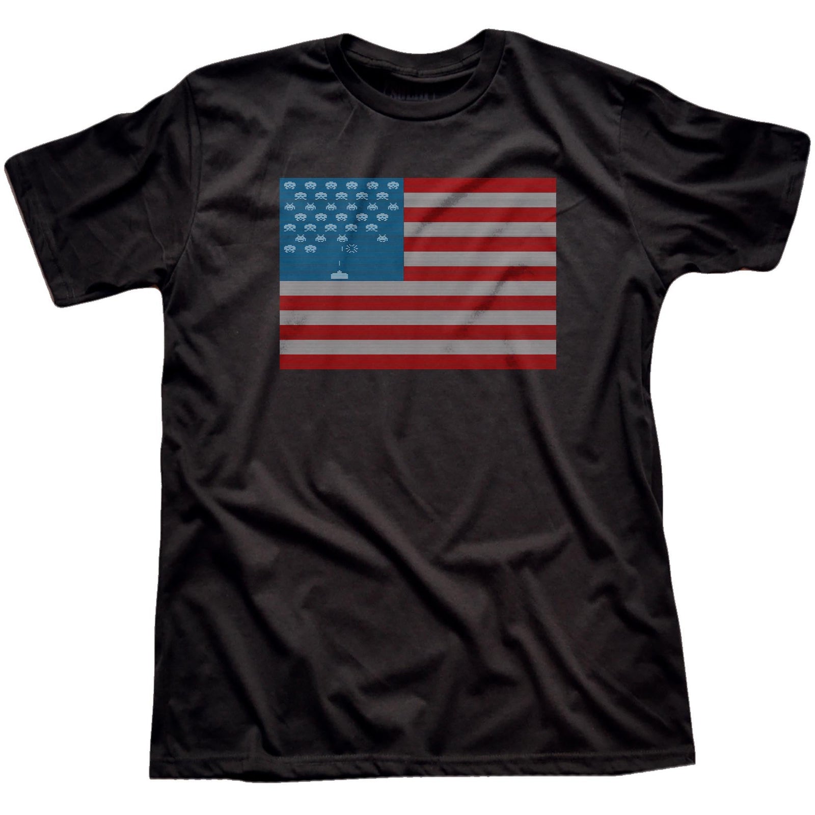 Invaders Flag Cool Signature T-shirt in Black - Front View