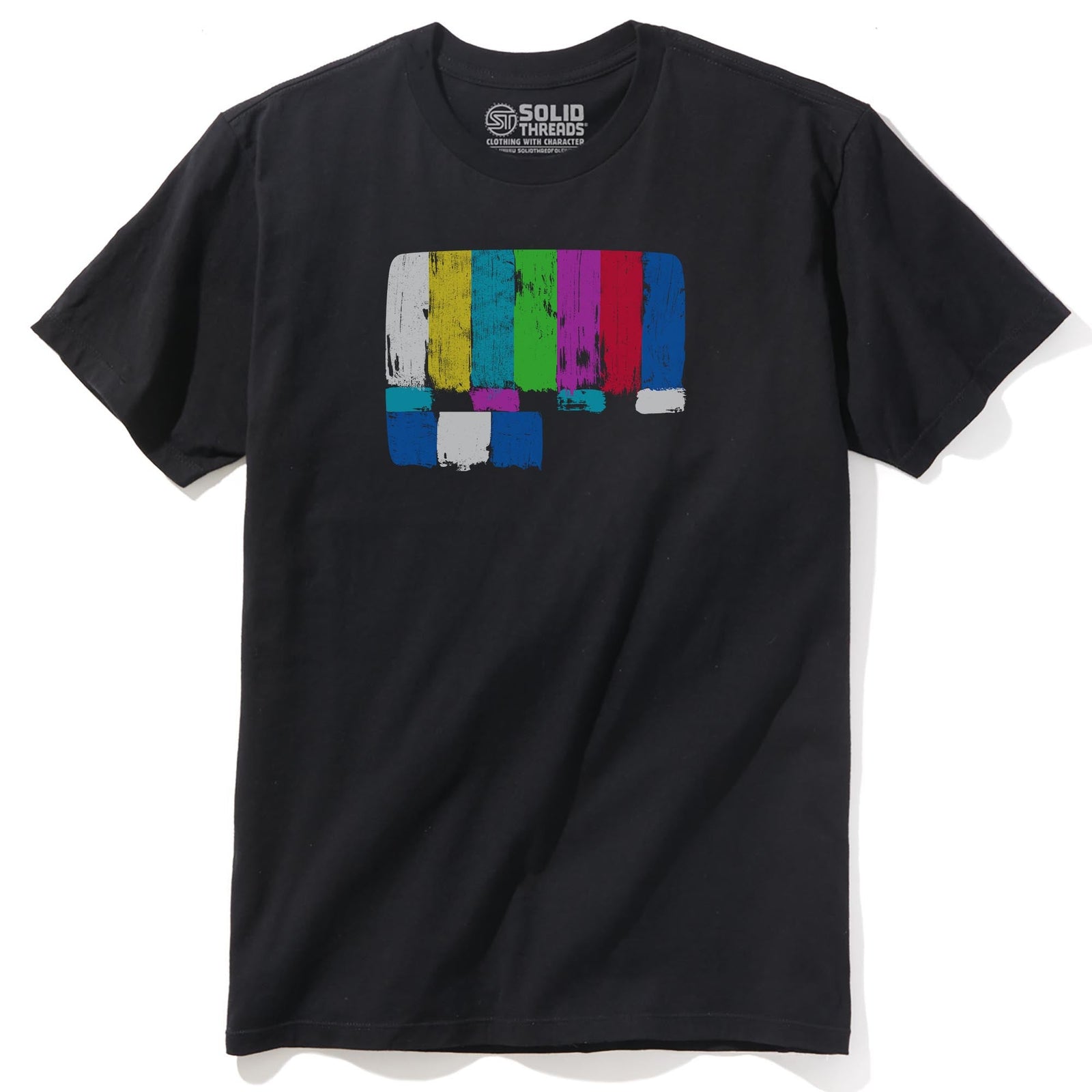 Emergency Broadcast Cool Staple T-shirt in Black - Front View