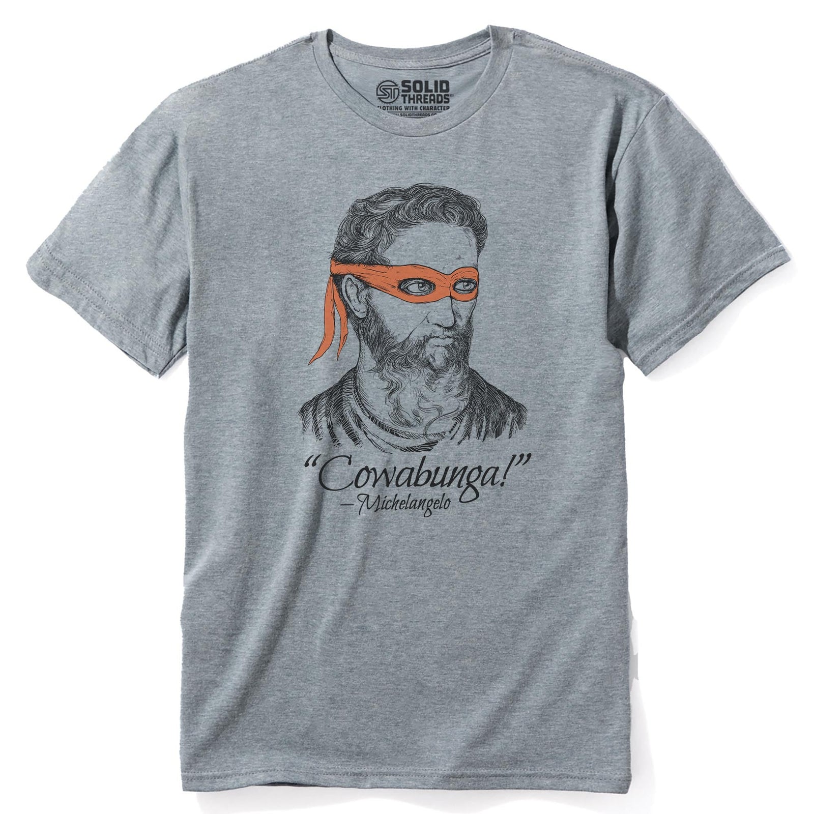 Michelangelo Cool Staple T-shirt in Ash Heather - Front View