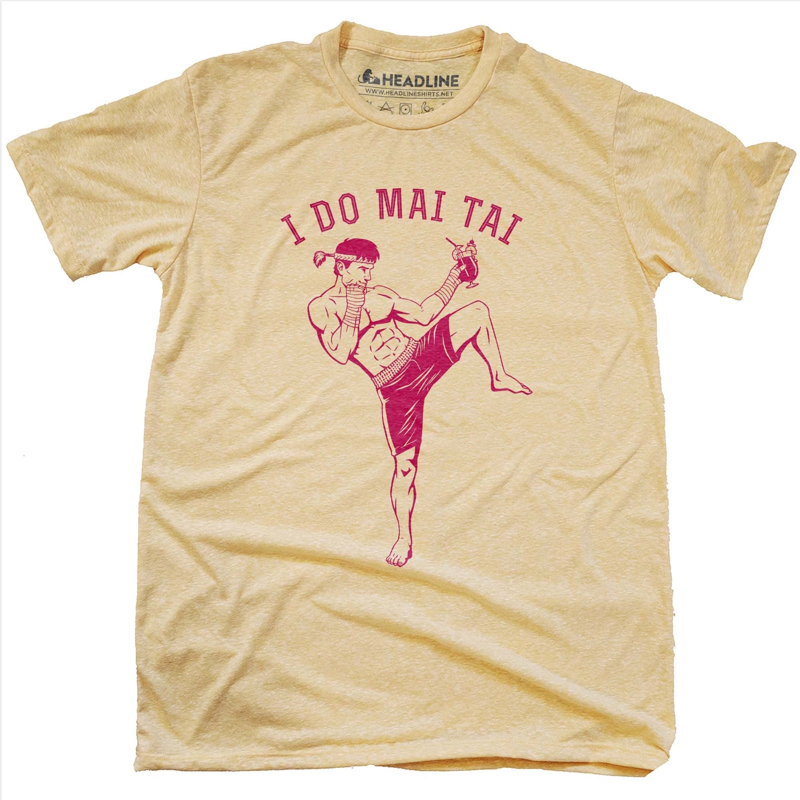 Men's I Do Mai Tai Funny Graphic T-Shirt | Vintage Muay Thai Pun Tee | Solid Threads