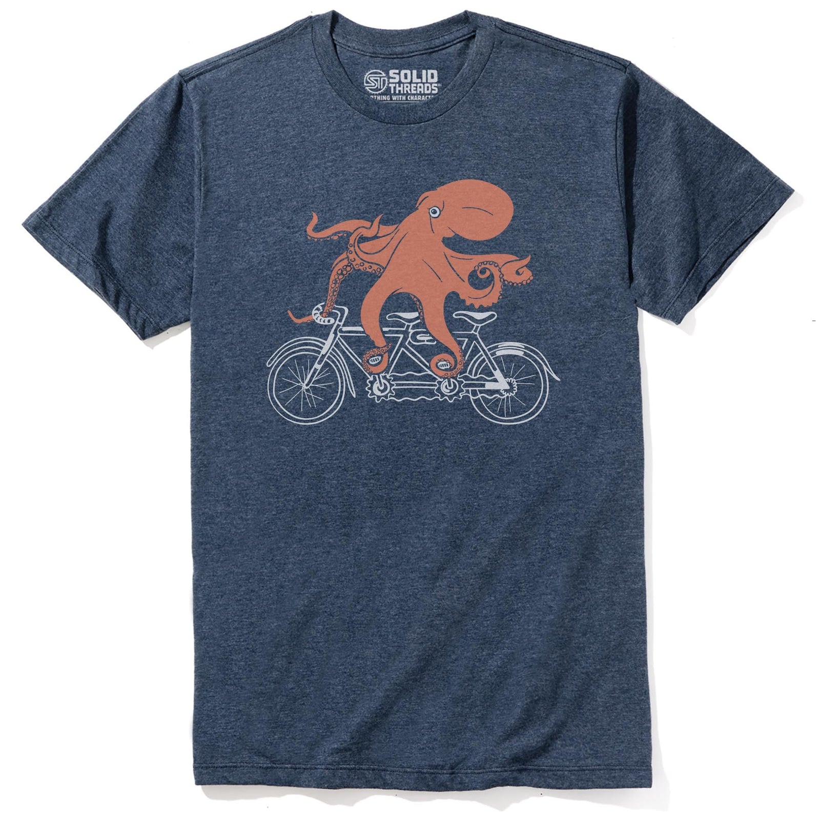 Octopedal Cool Staple T-shirt in Navy Heather - Front View