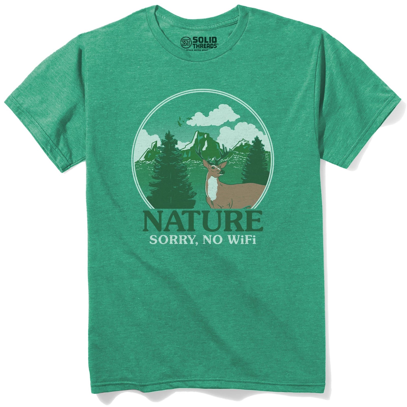 Sorry, No Wifi Vintage Staple T-shirt in Kelly Heather - Front View