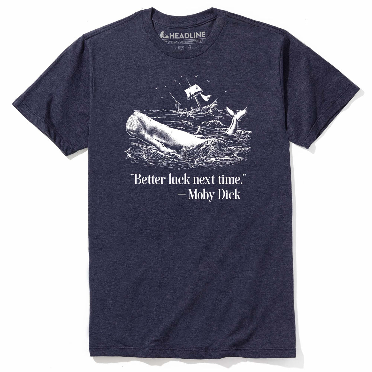 Men&#39;s Moby Dick Designer Sailing Book Graphic T-Shirt | Cool Whale Ahab Ocean Tee | Solid Threads