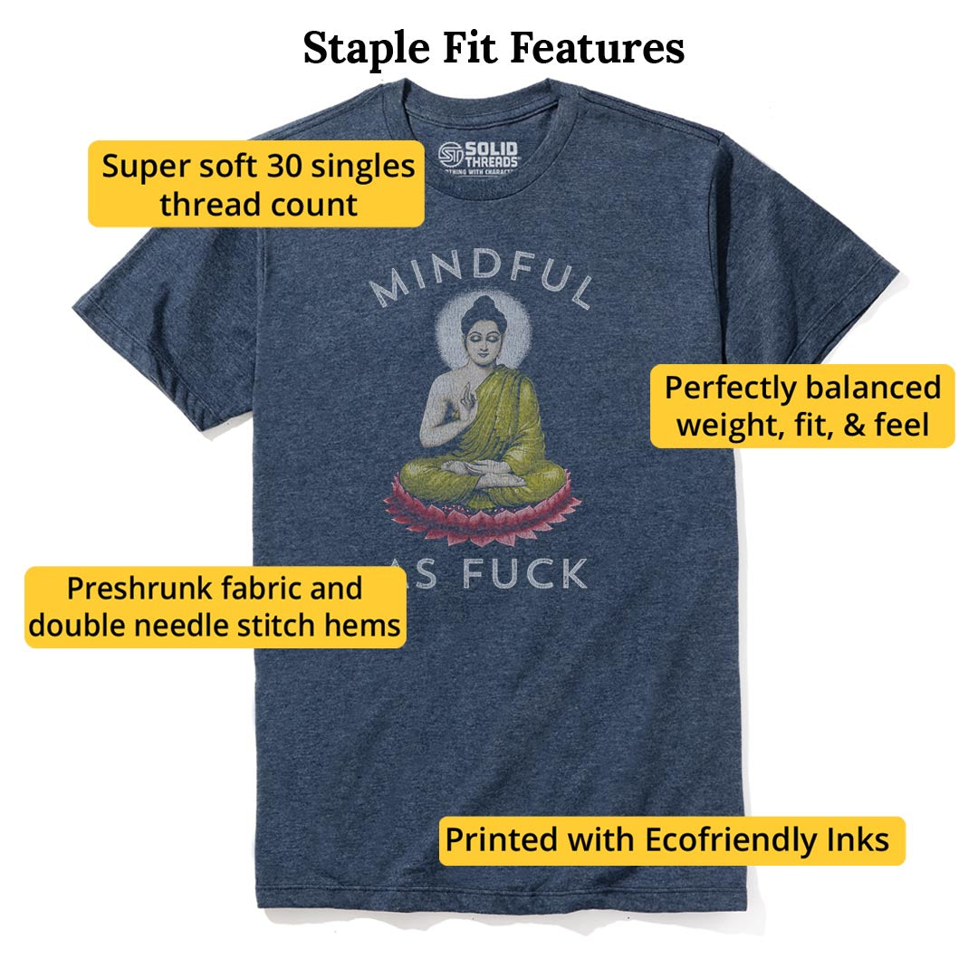 Mindful As F K Vintage Staple T-shirt in Navy Heather - Fit Attributes