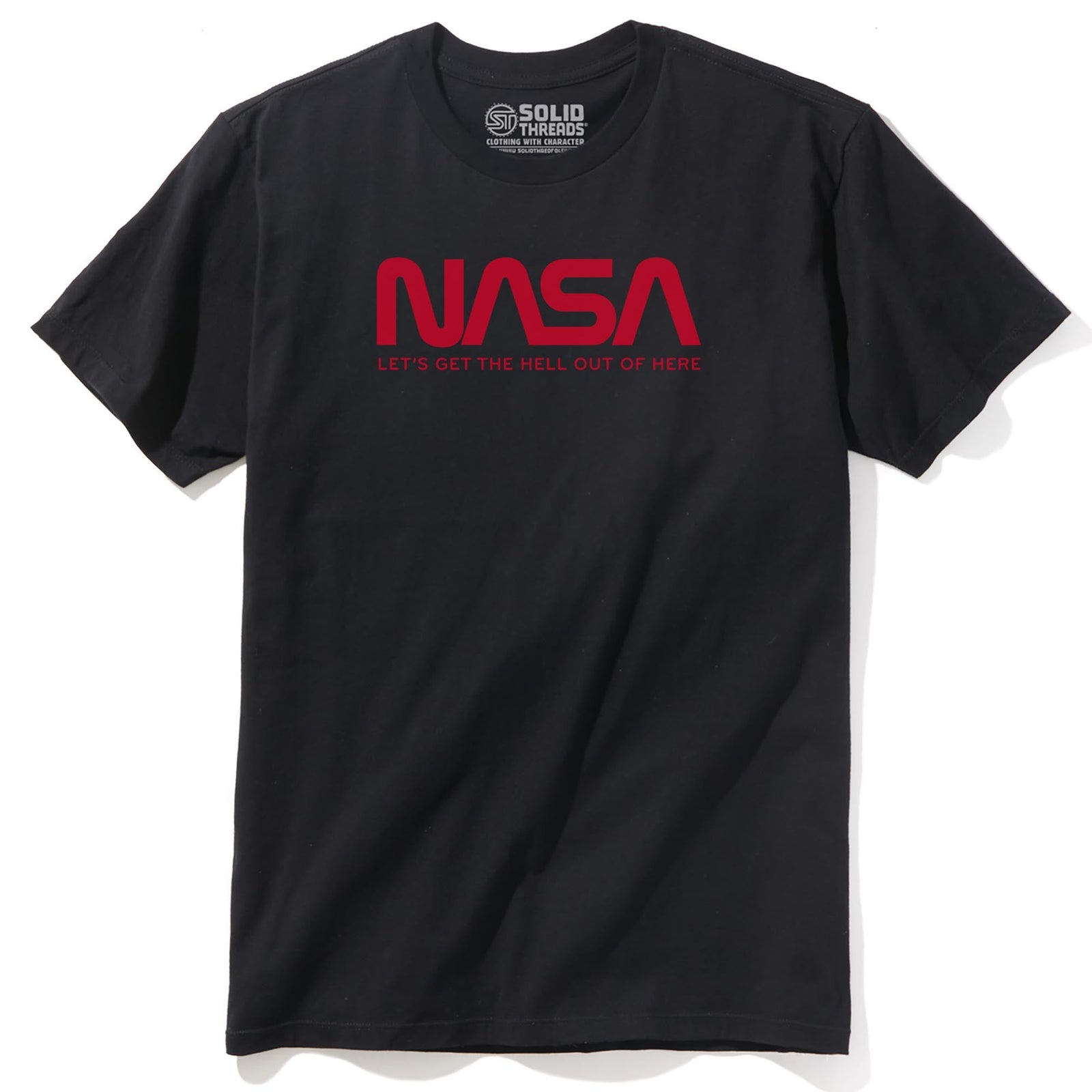Nasa Vintage Staple T-shirt in Black - Front View