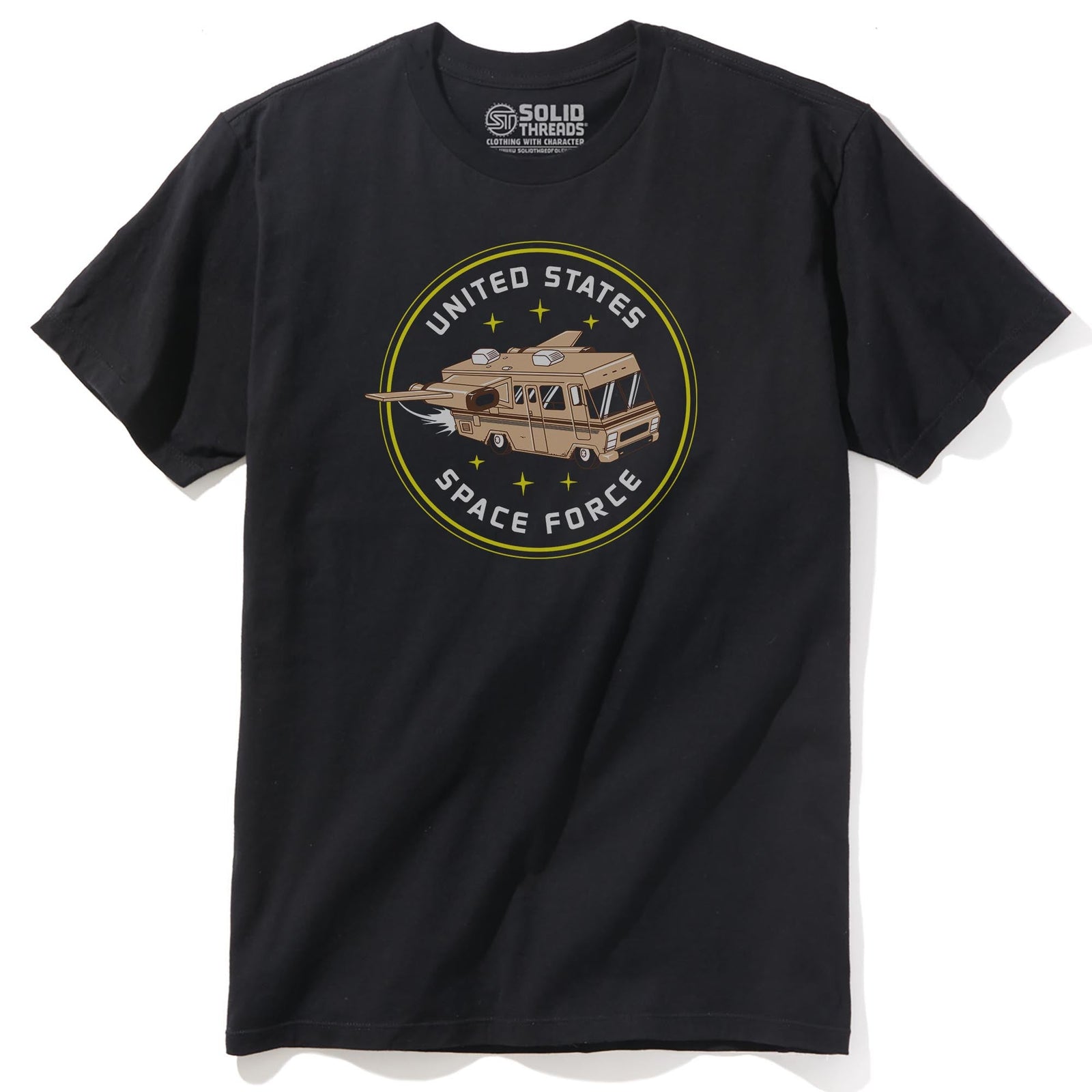 Space Force Designer Staple T-shirt in Black - Front View