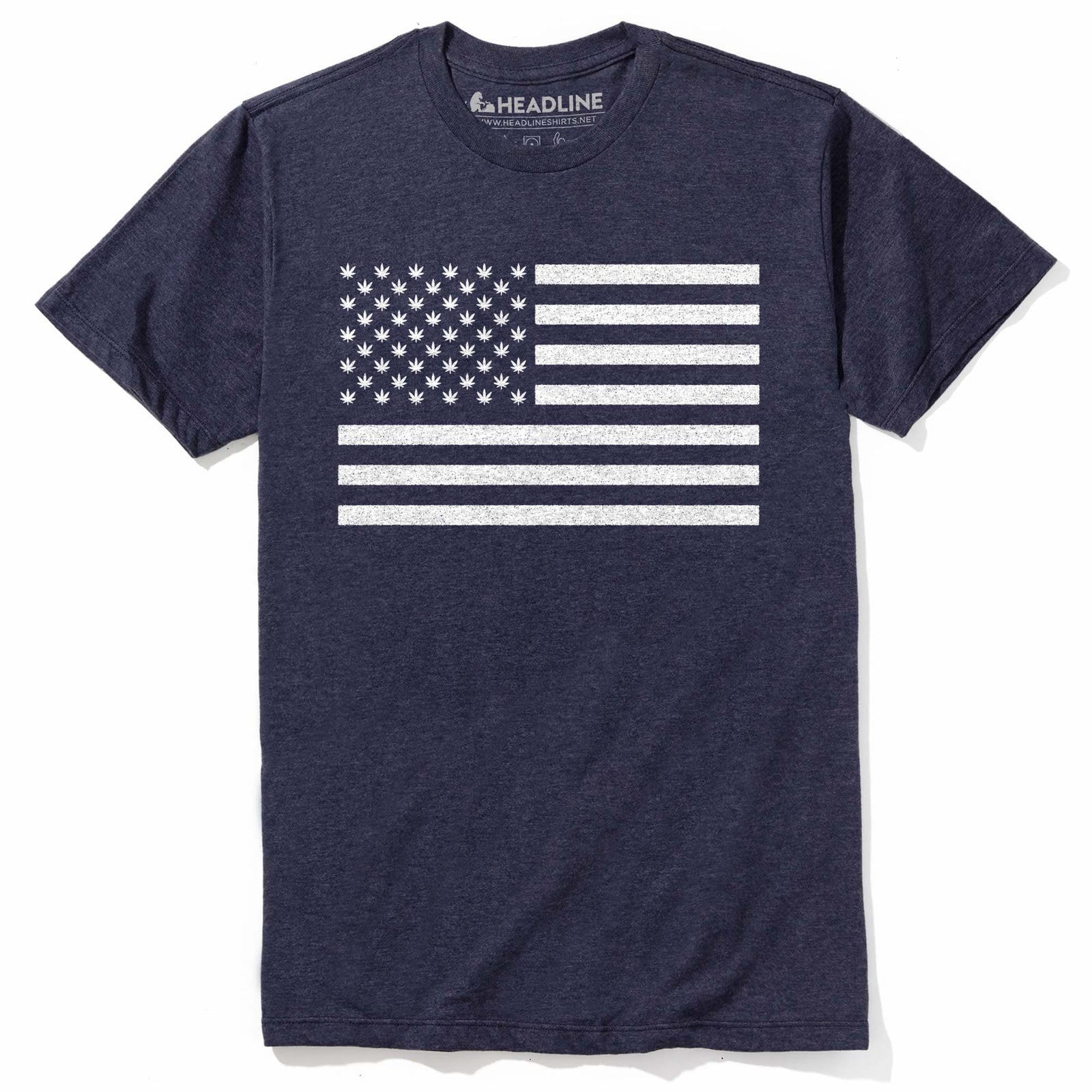 Men's United Weed Stand Designer Graphic T-Shirt | Cool Cannabis American Flag Tee | Solid Threads