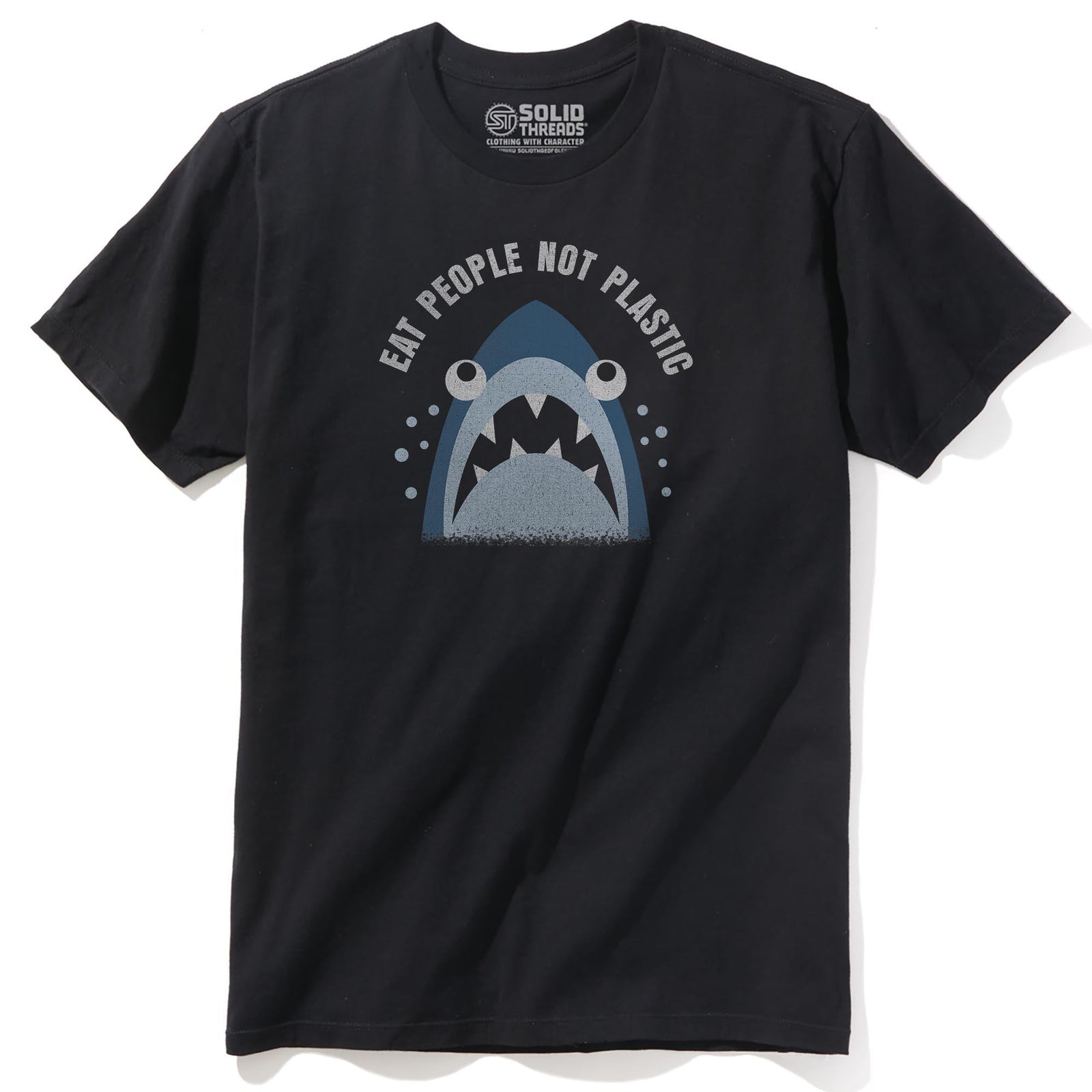 Eat People Not Plastic Cool Staple T-shirt in Black - Front View