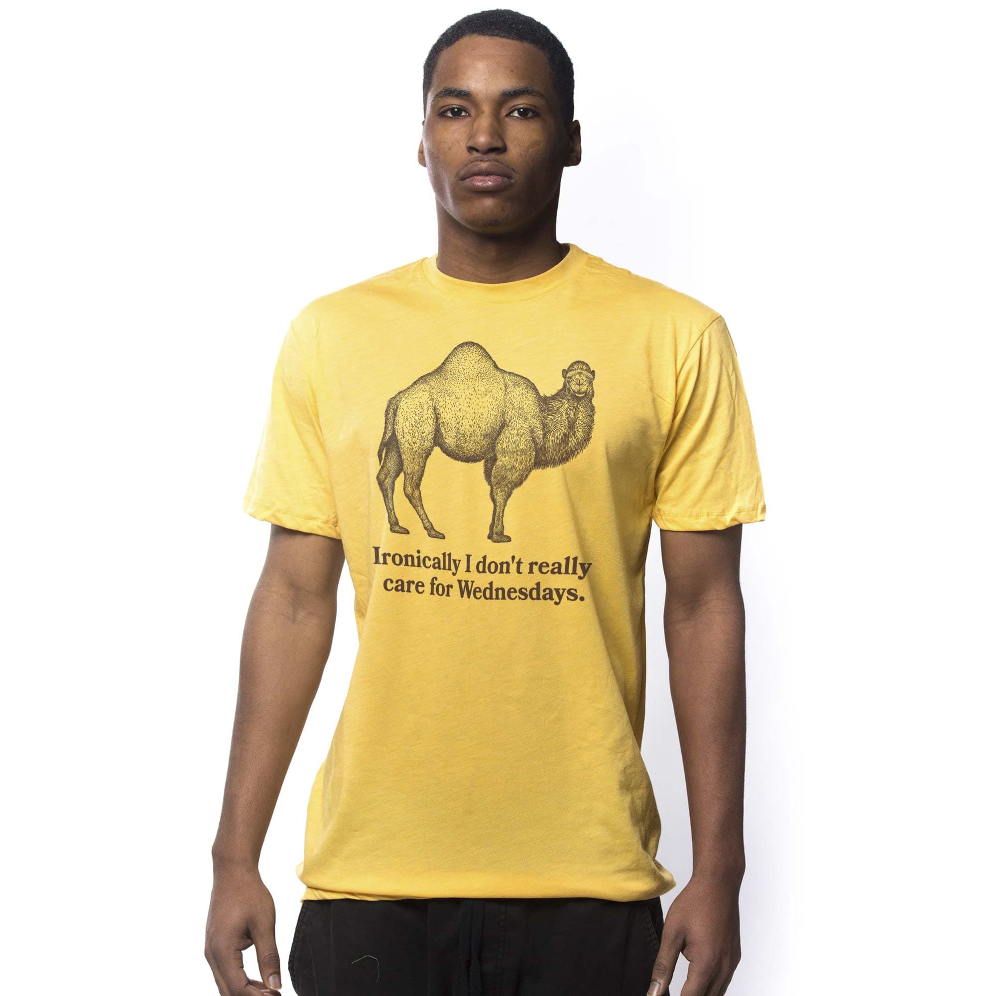 Men's Ironic Camel Funny Animal Graphic T-Shirt | Cool Wednesday Pun Hump Day Tee | Solid Threads