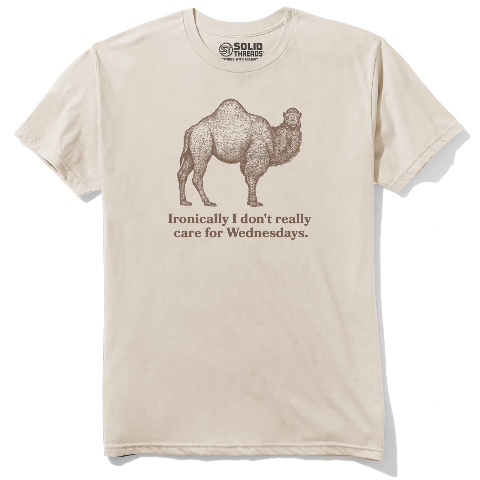 Ironic Camel Funny Staple T-shirt in Natural - Front View