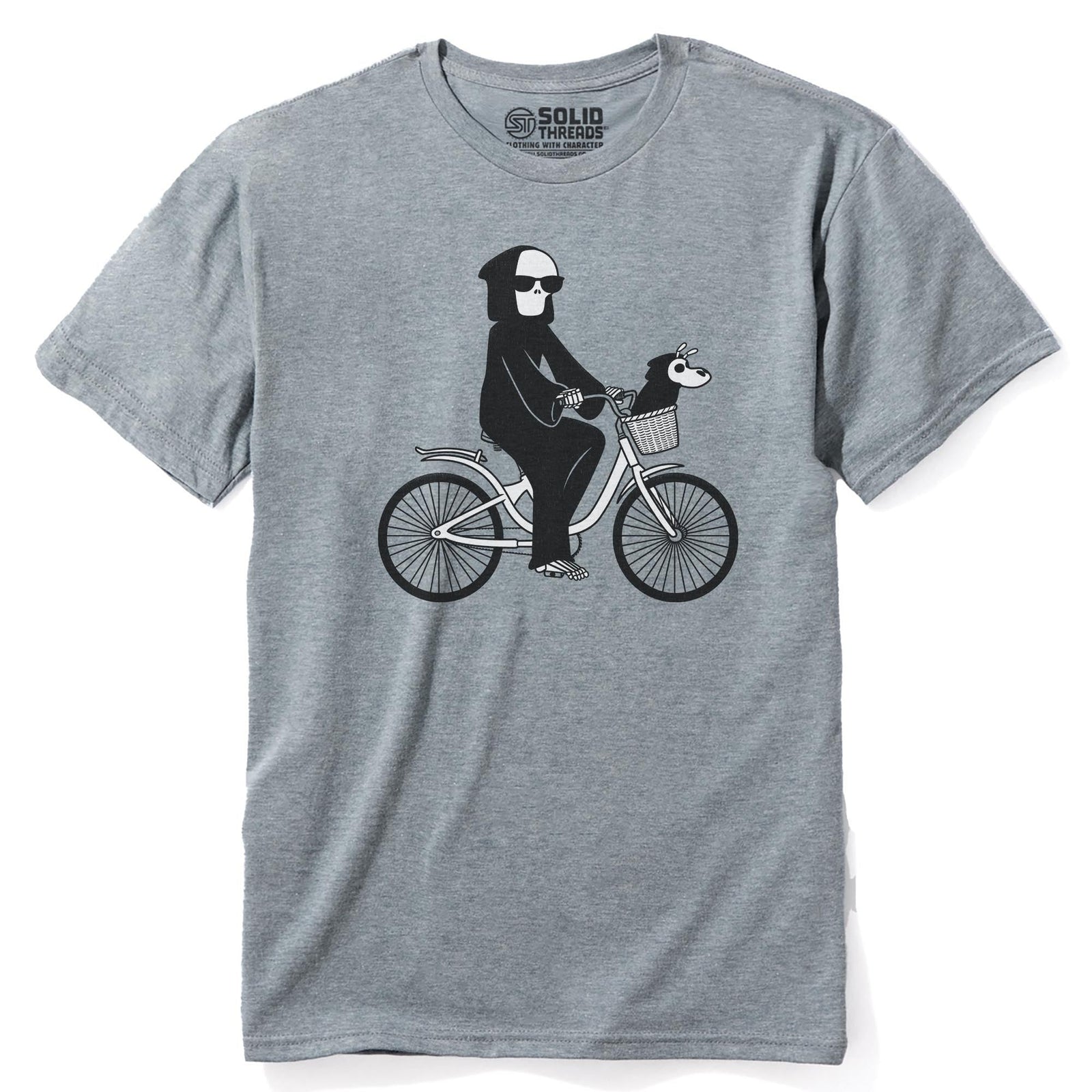 Not So Grim Reaper Designer Staple T-shirt in Ash Heather - Front View