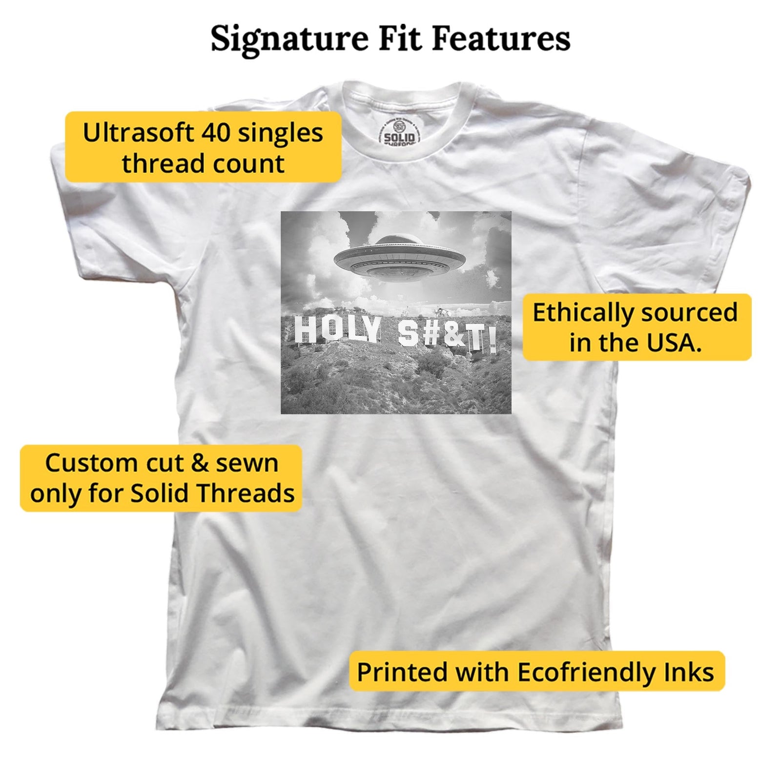 Not A Good Sign Cool Signature T-shirt in White - Fit Attributes