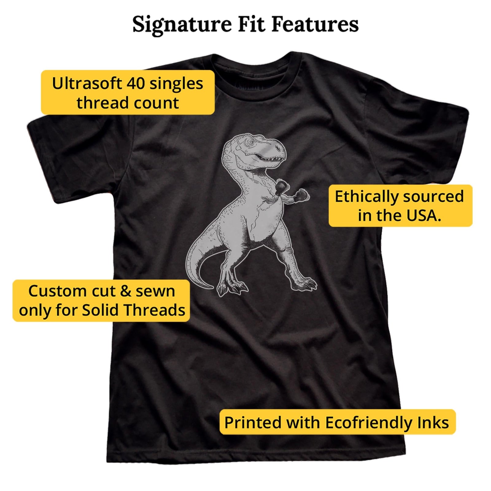 Kid Dino Mite Cool Signature T-shirt in Black - Fit Attributes