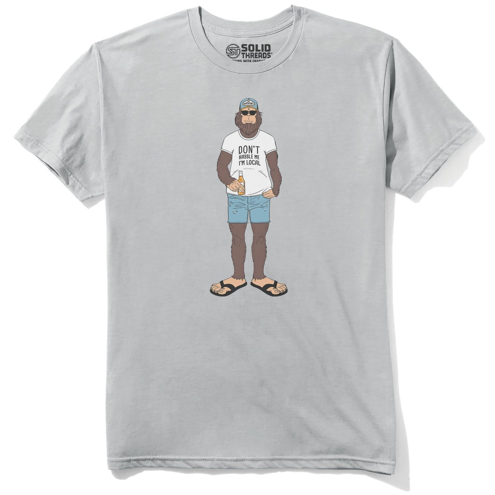 Chillfoot Funny Staple T-shirt in Silver - Front View