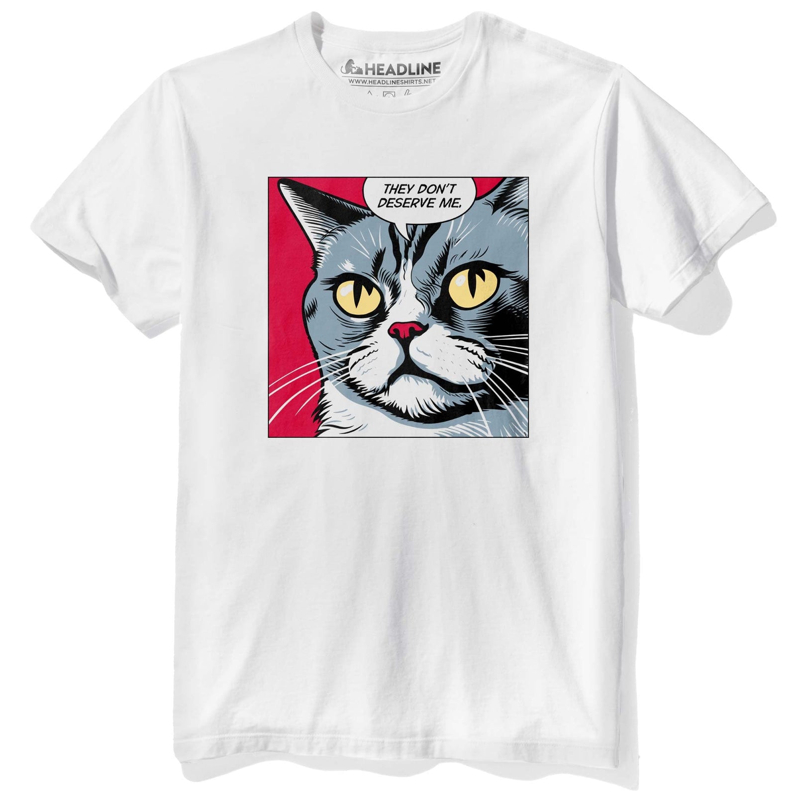 Men's Narcissistic Cat Designer Graphic T-Shirt | Funny Art Comic Tee | Solid Threads