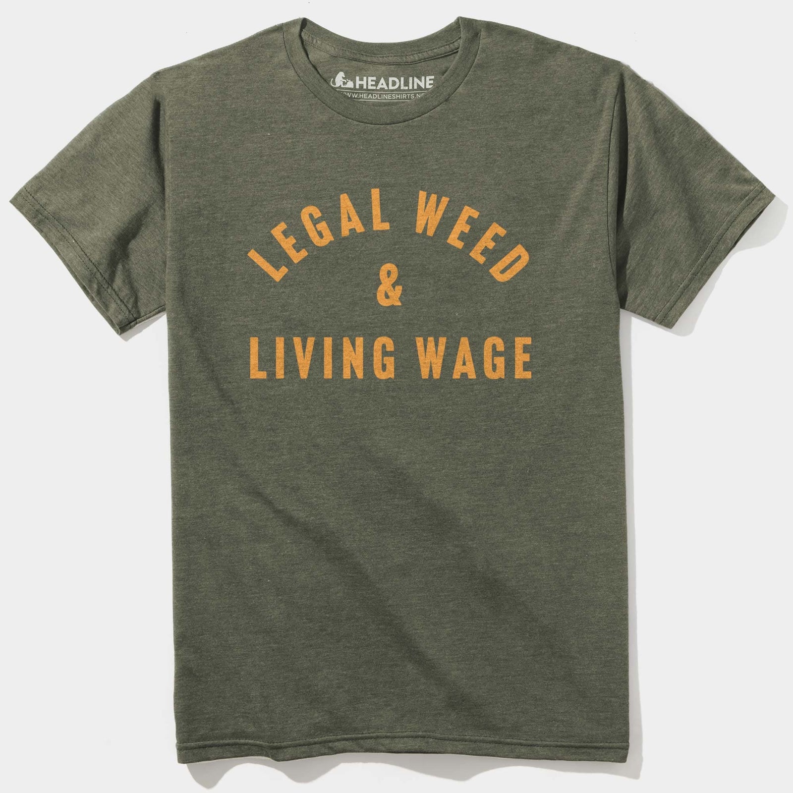 Men's Legal Weed & Living Wage Cool Graphic T-Shirt | Designer 420 Marijuana Tee | Solid Threads
