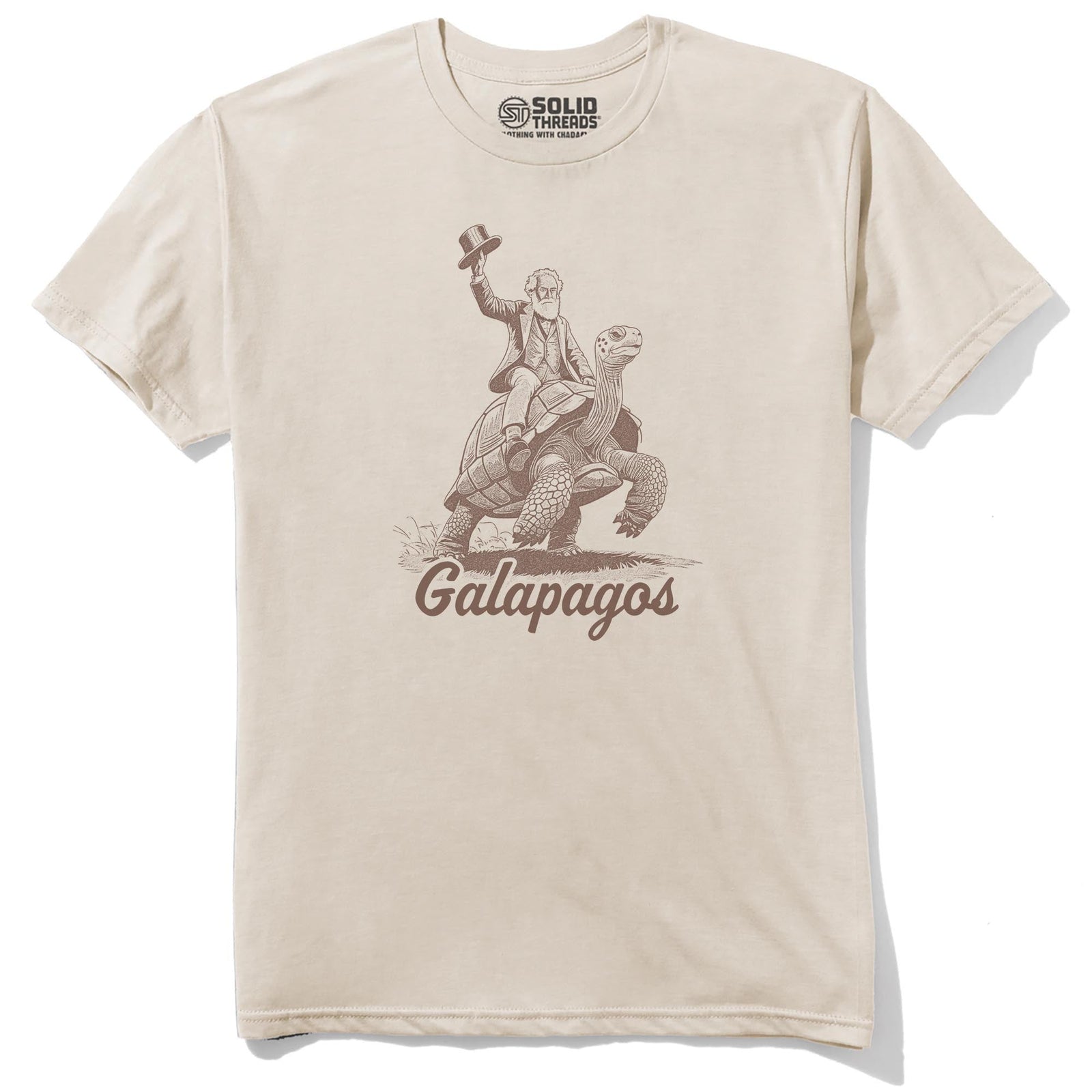Galapagos Funny Staple T-shirt in Natural - Front View