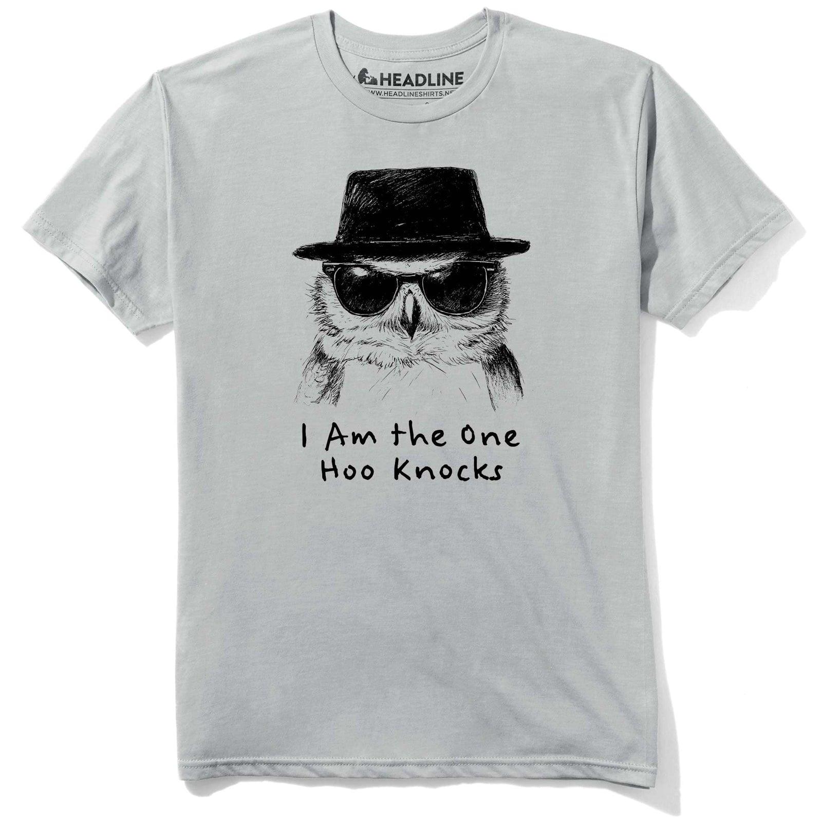 Men's One Hoo Knocks Funny Heisenberg Graphic T-Shirt | Cool Breaking Bad Owl Tee | Solid Threads