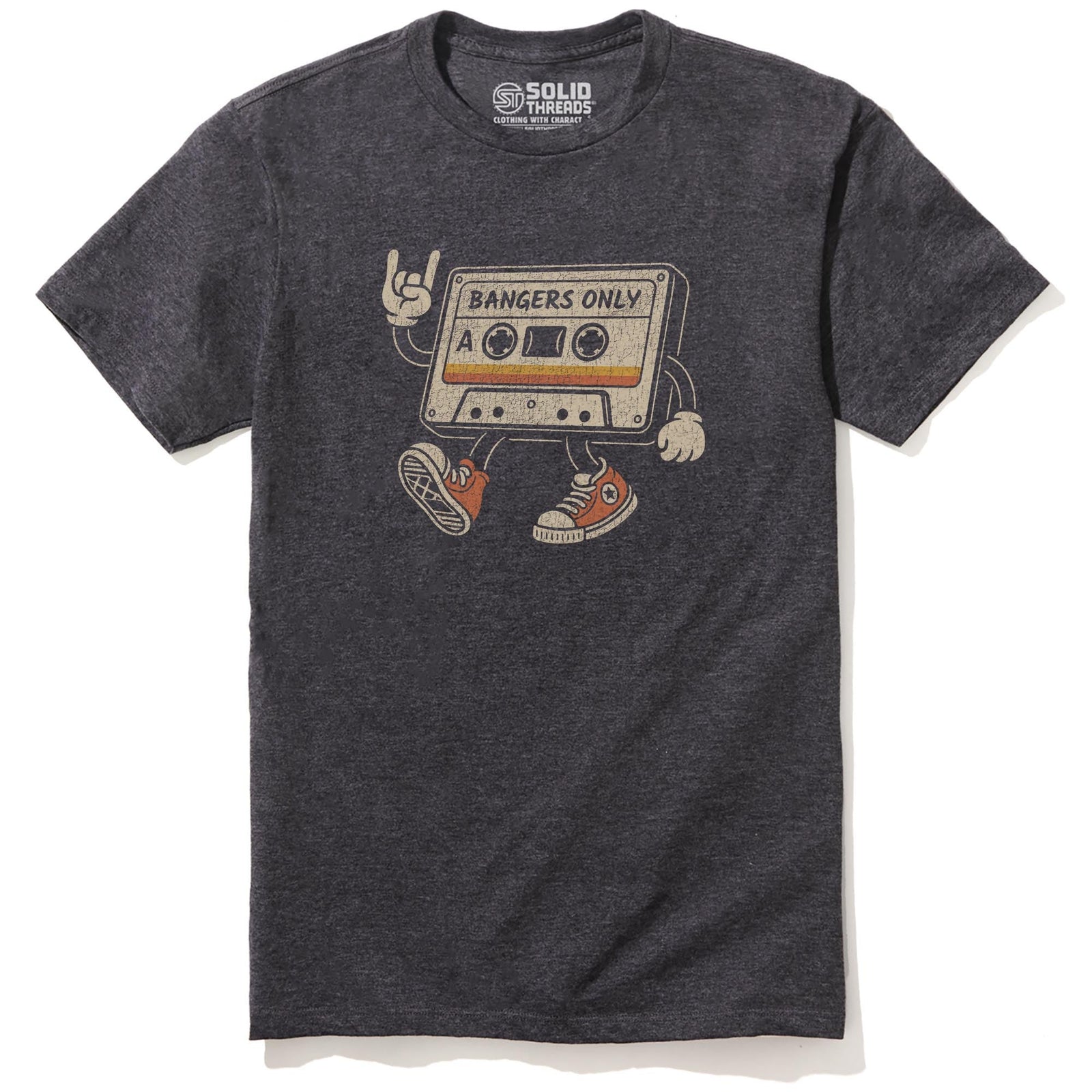 Bangers Only Vintage Staple T-shirt in Charcoal Heather - Front View