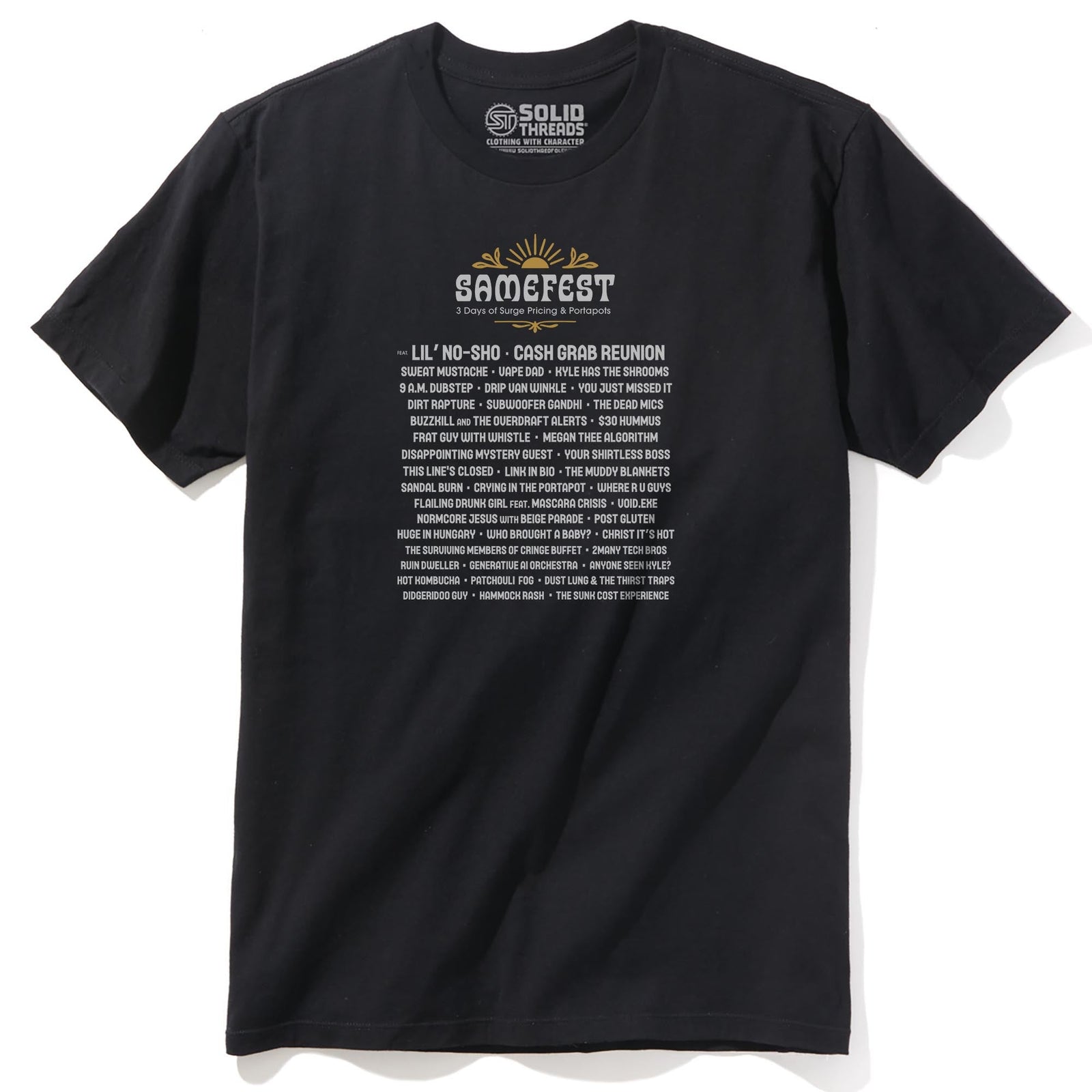 Samefest Funny Staple T-shirt in Black - Back View