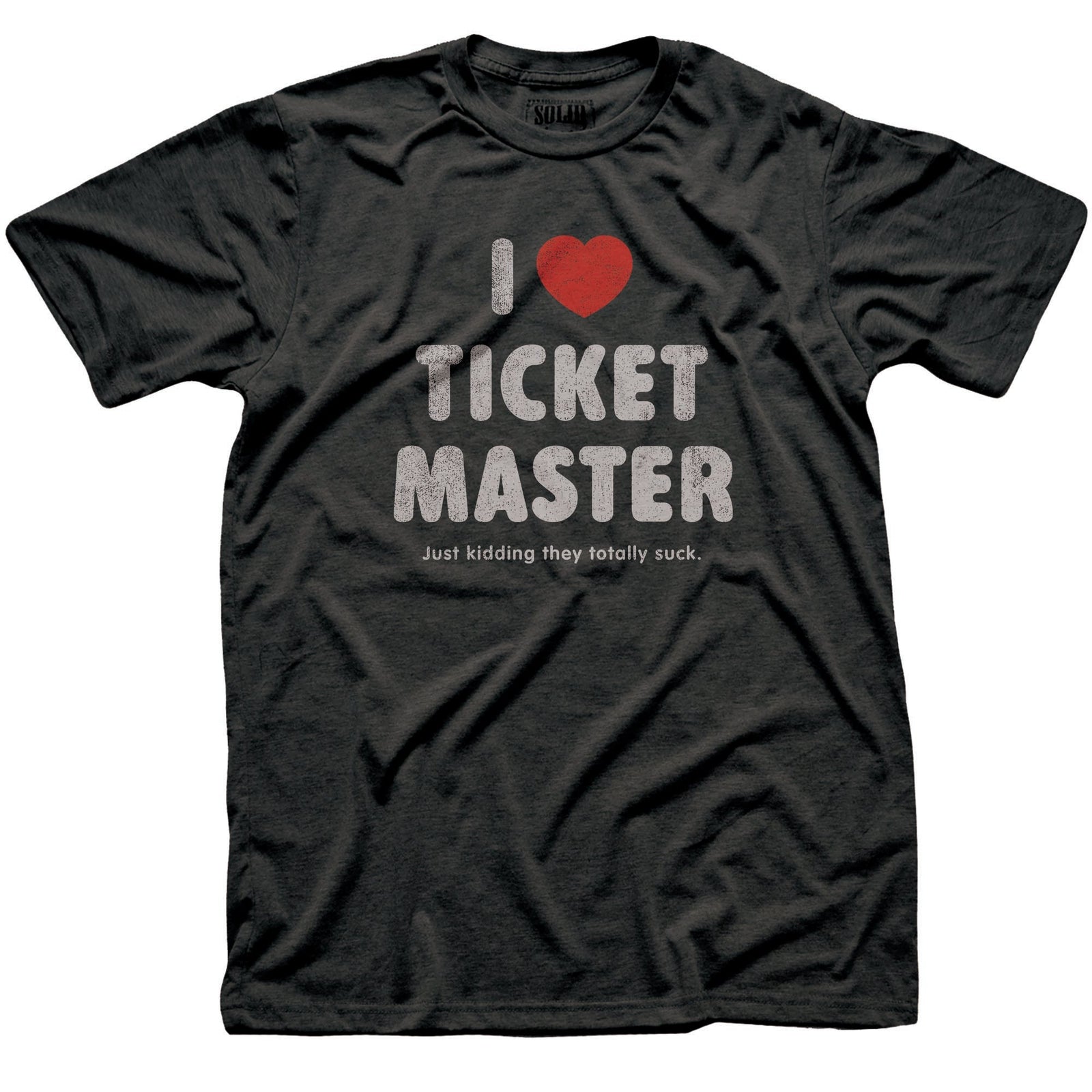 I Heart Ticketmaster (jk) Vintage Signature T-shirt in Dark Charcoal - Front View