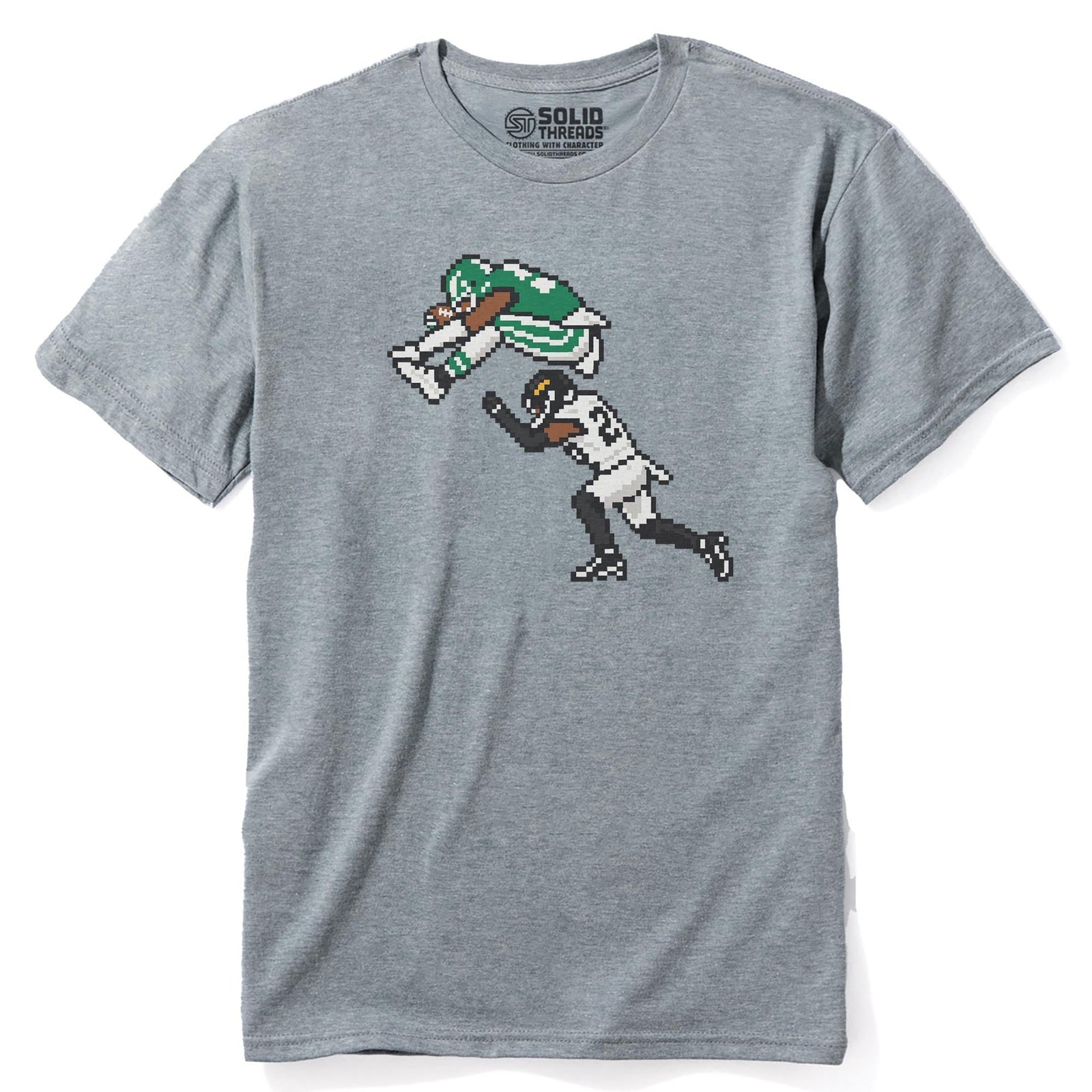 Philly 16-bit Football Cool Staple T-shirt in Ash Heather - Front View