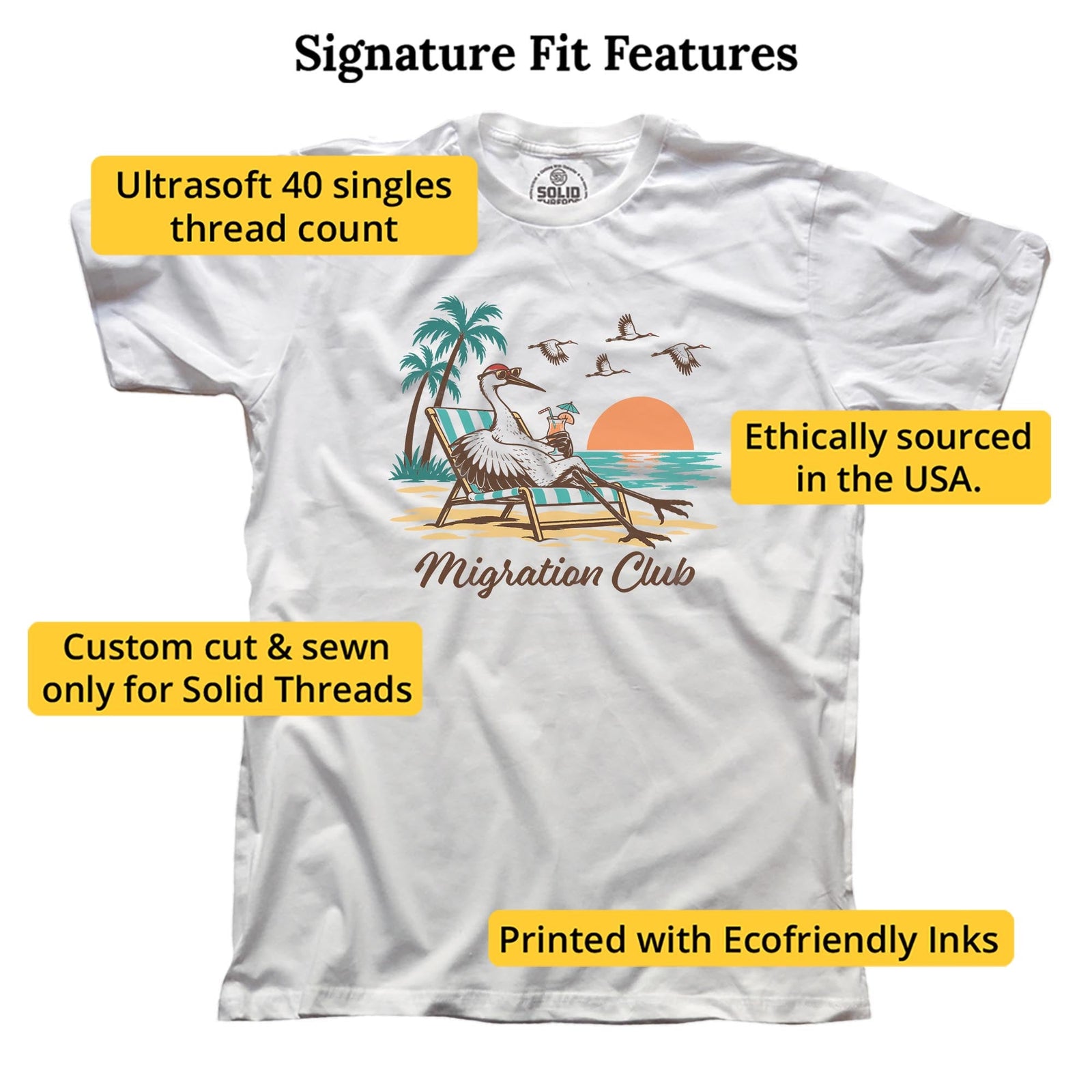 Migration Club Funny Signature T-shirt in White - Fit Attributes