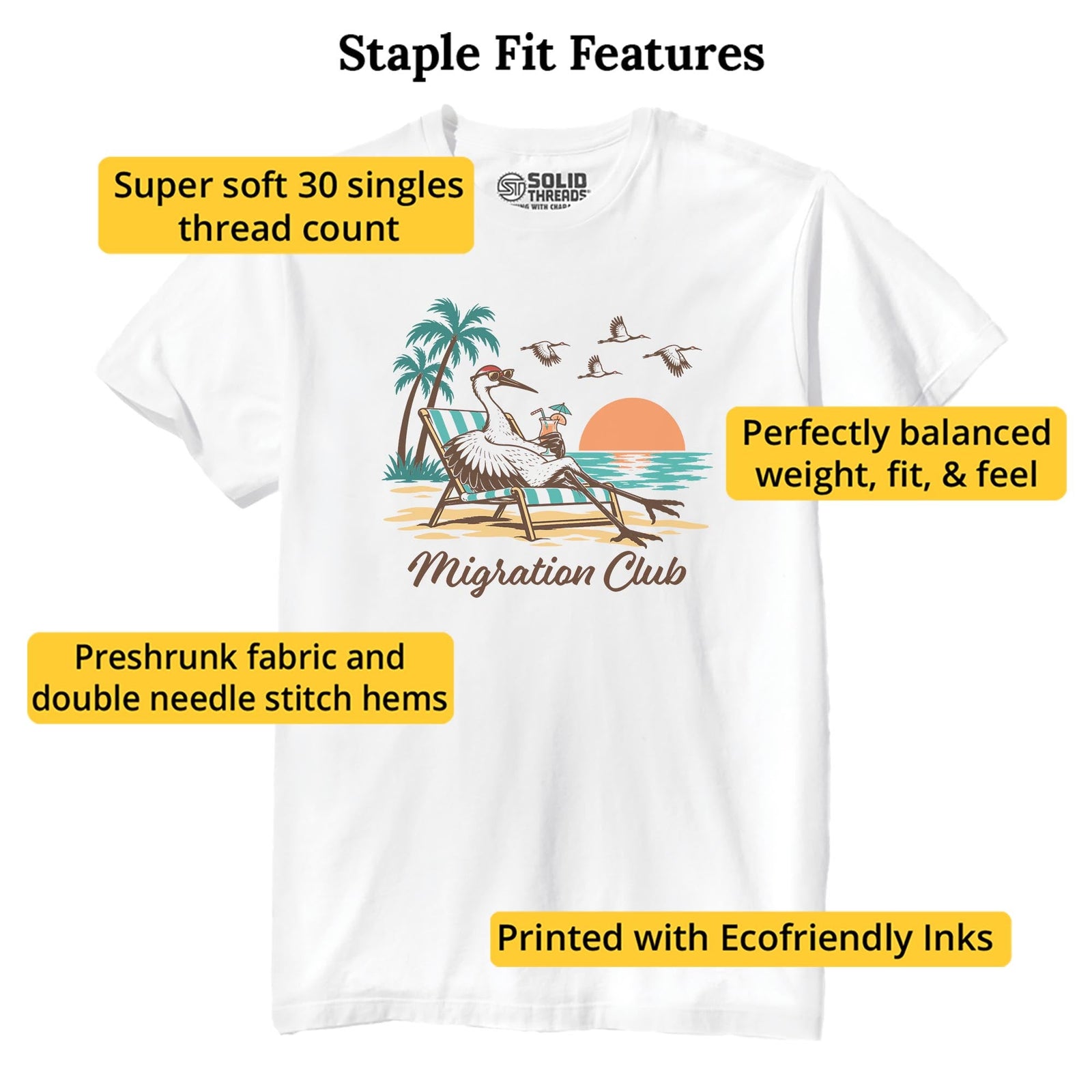 Migration Club Funny Staple T-shirt in White - Fit Attributes