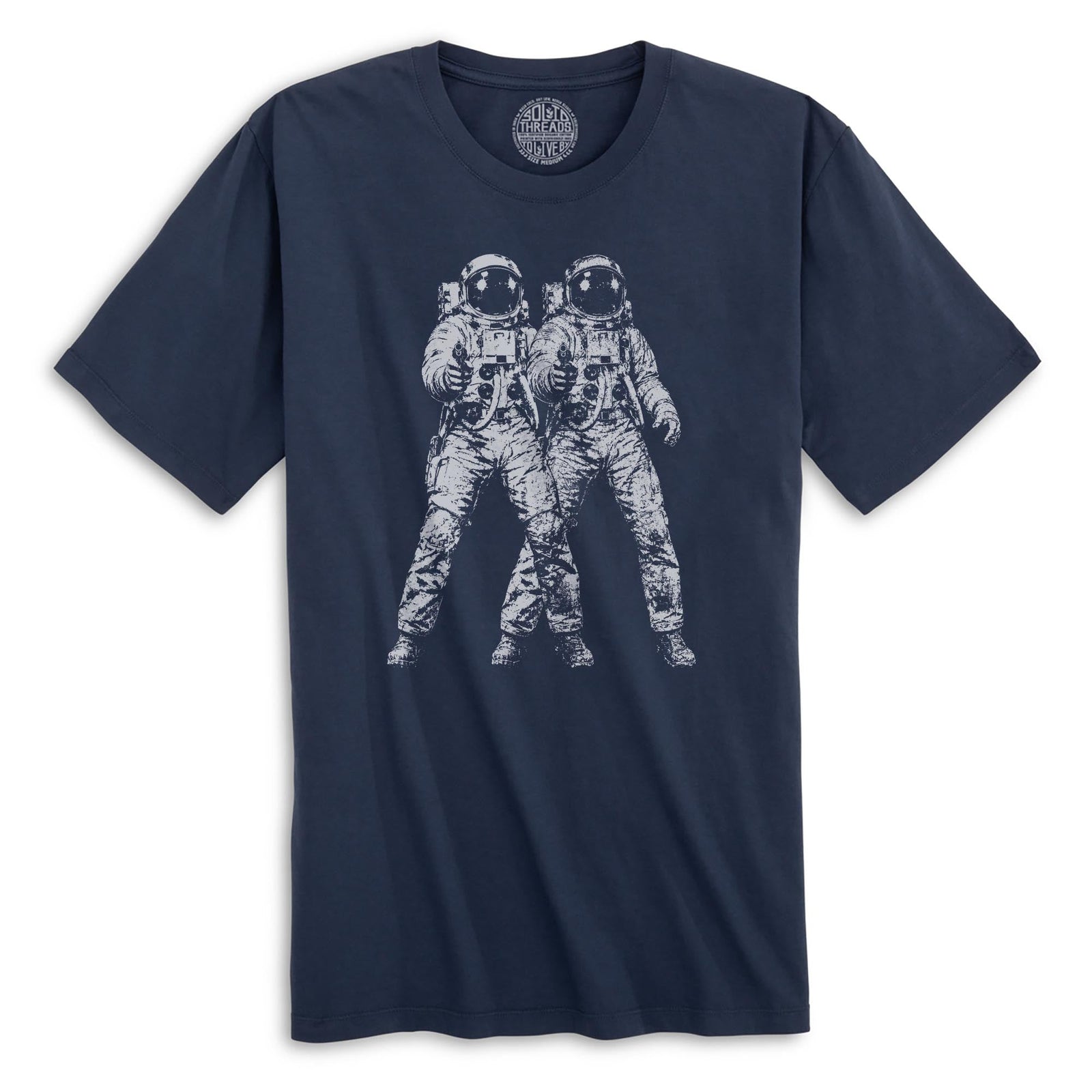 Space Cowboy Vintage Organic T-shirt in Navy - Front View
