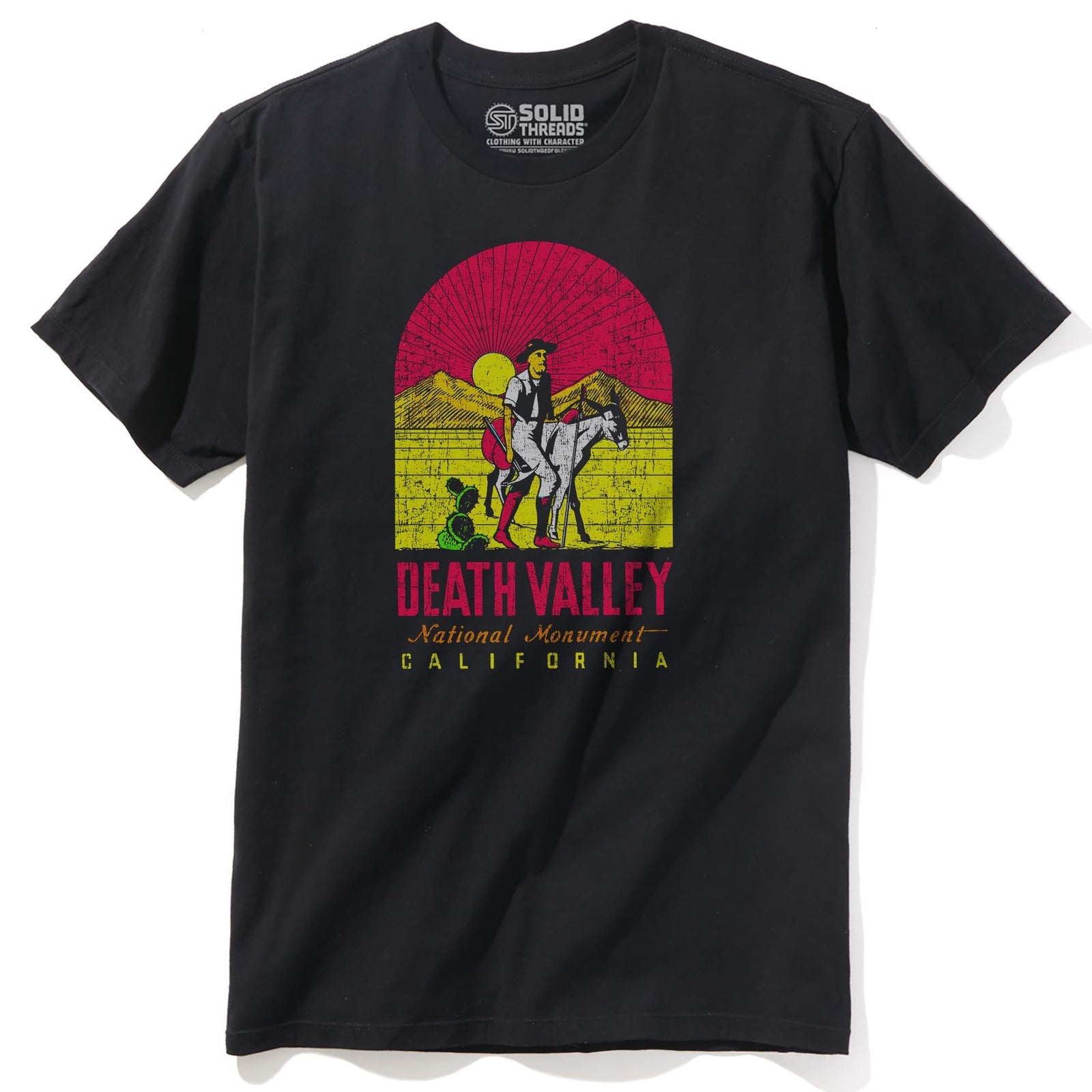 Death Valley Retro Staple T-shirt in Black - Front View
