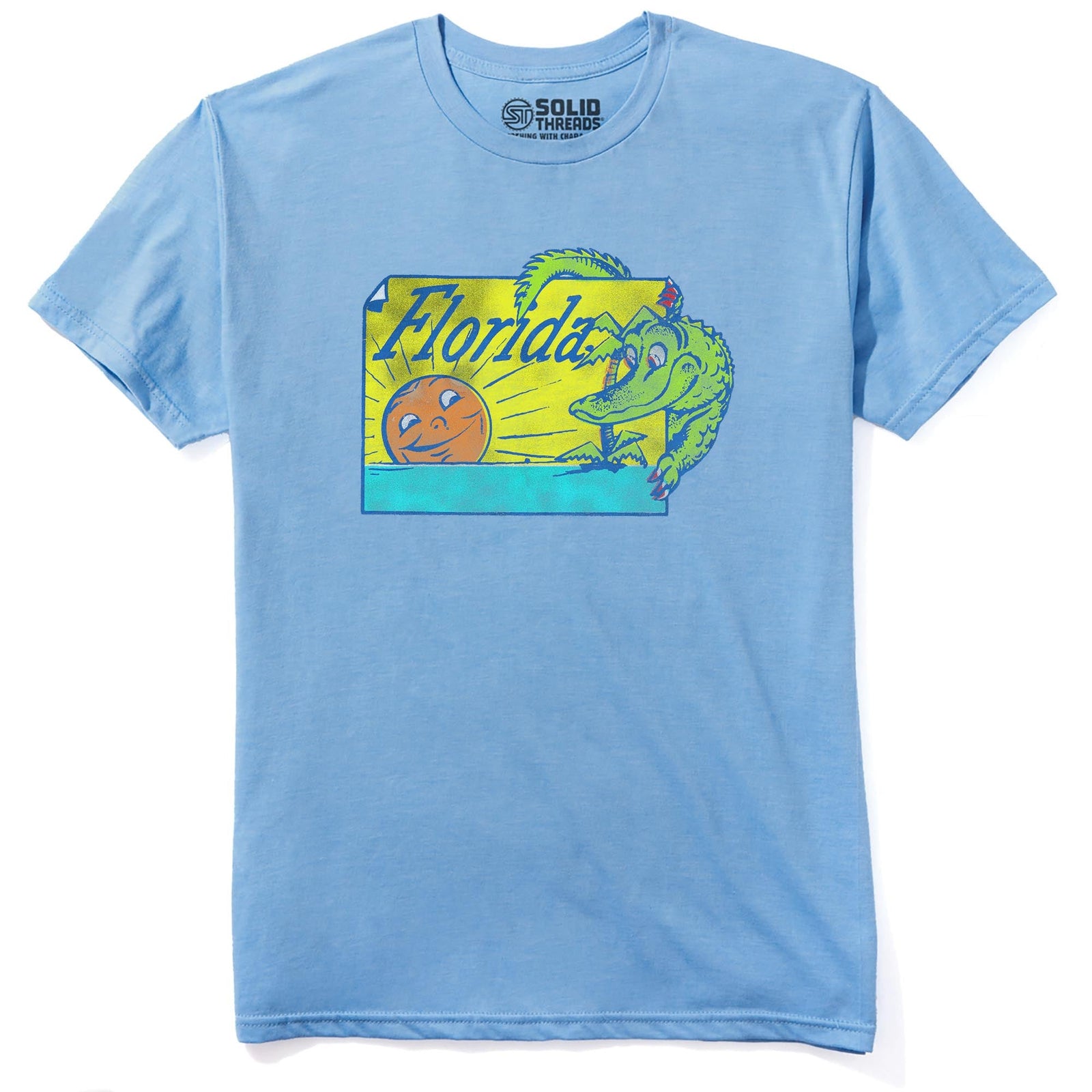 Florida Gator Vintage Staple T-shirt in Light Blue Heather - Front View
