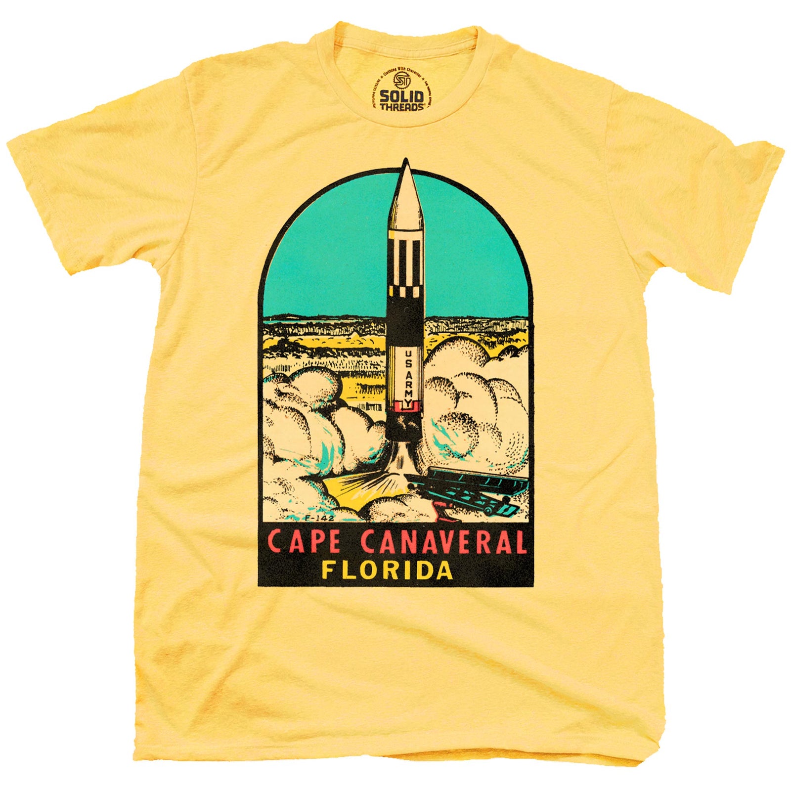 Men's Cape Canaveral Vintage Graphic T-Shirt | Cool FL Rocket Tee | Solid Threads