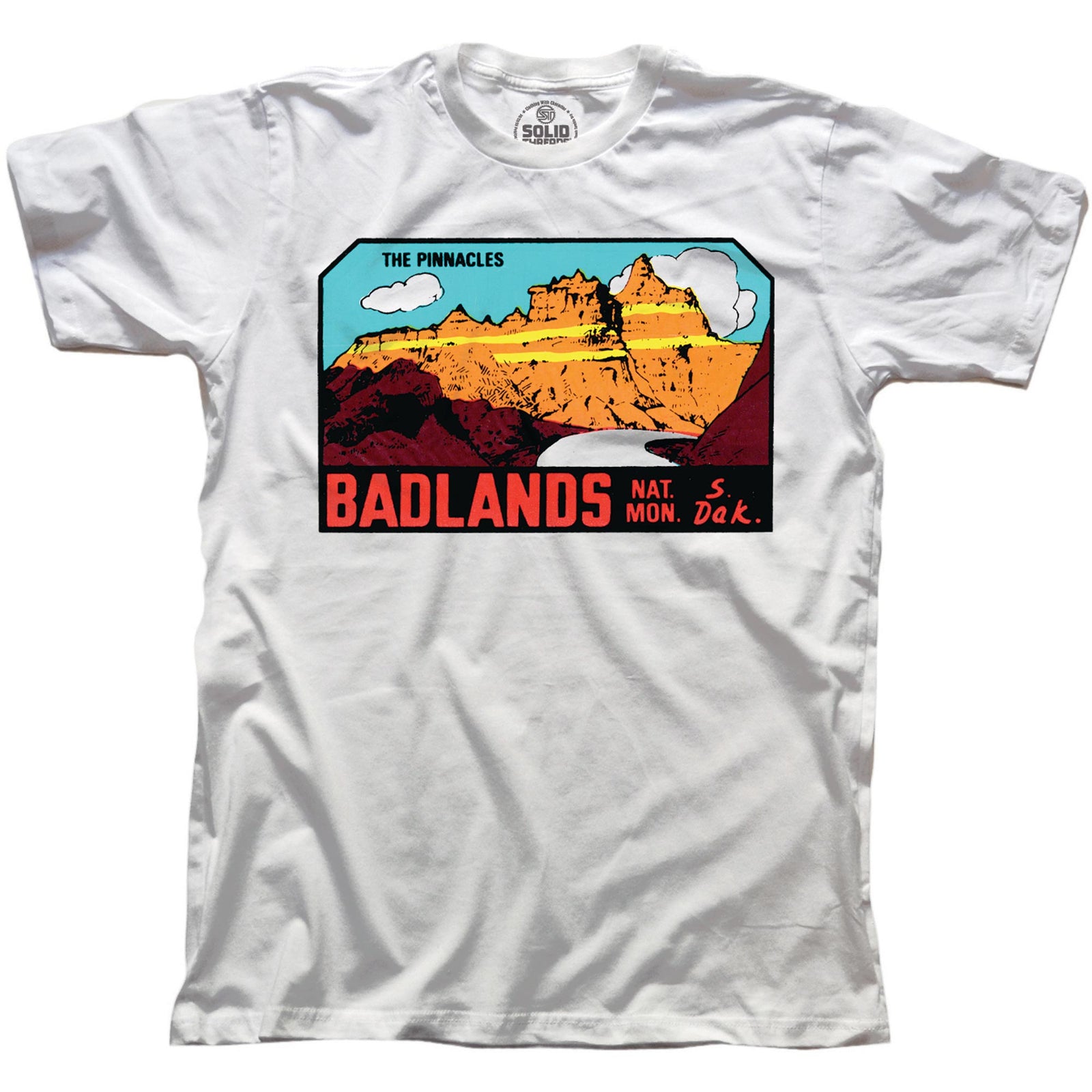 Men's Badlands Pinnacles Vintage Graphic T-Shirt | Cool SD Pinnacles Tee | Solid Threads