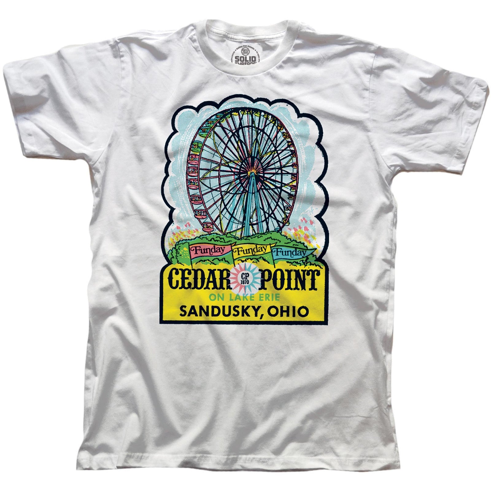 Men's Cedar Point Vintage Graphic T-Shirt | Cool OH Amusement Park Tee | Solid Threads