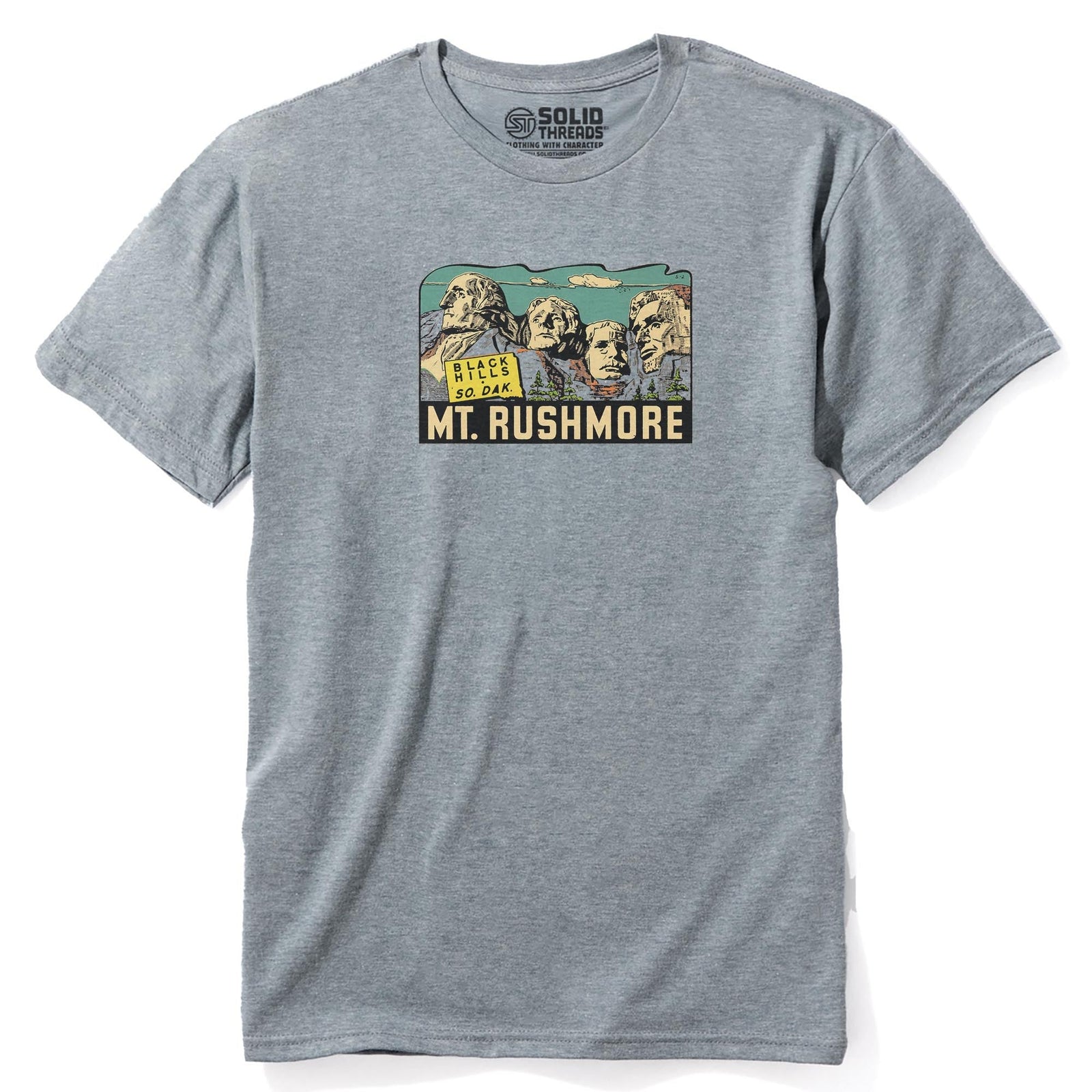 Mt Rushmore Vintage Staple T-shirt in Ash Heather - Front View