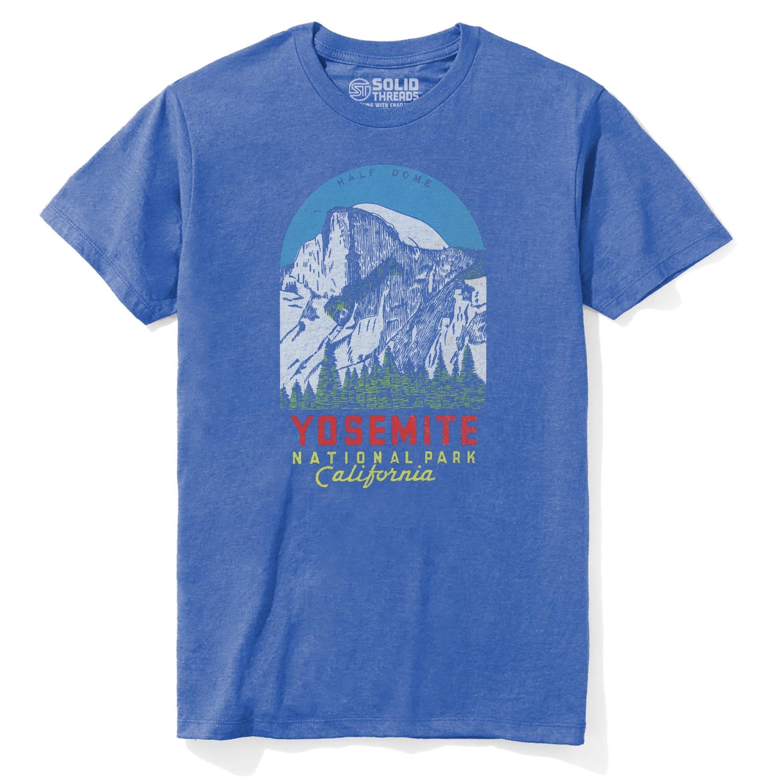 Yosemite Vintage Staple T-shirt in Royal Heather - Front View