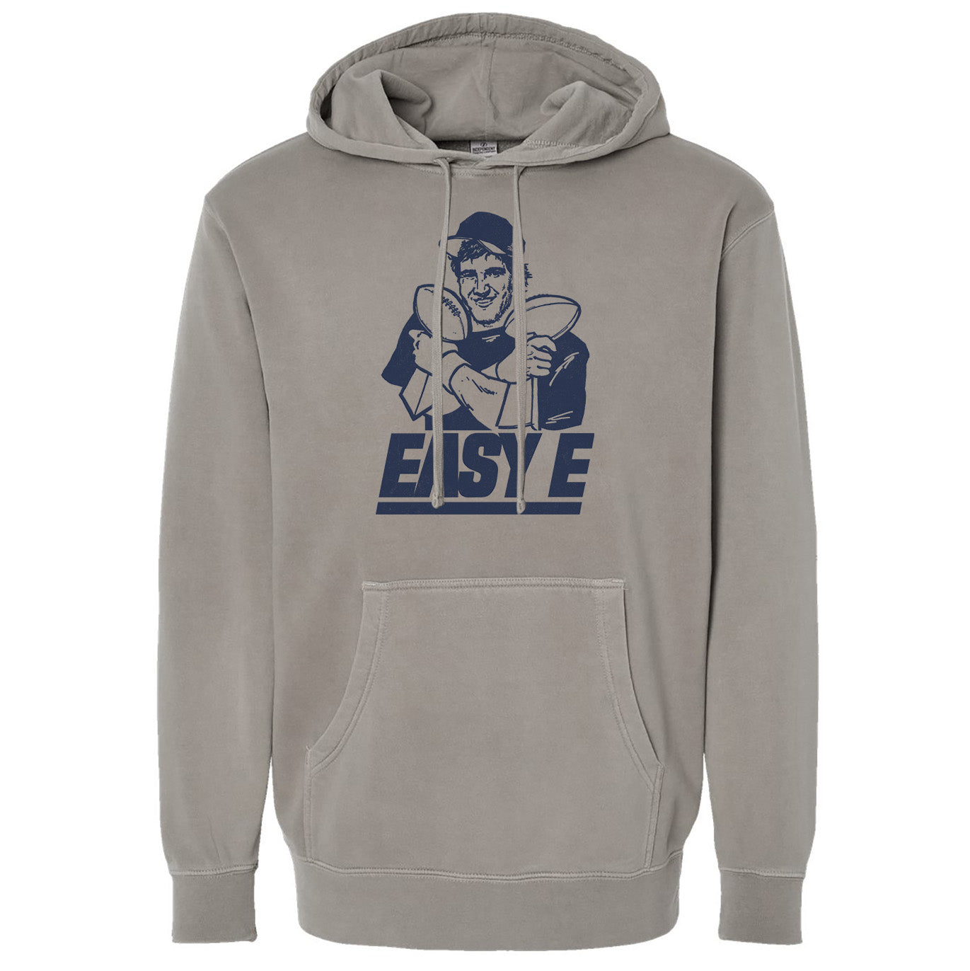 Men's Easy E Retro Sports Graphic Fleece | Funny NY Giants Triblend Vintage Wash Hoodie on Model | SOLID THREADS