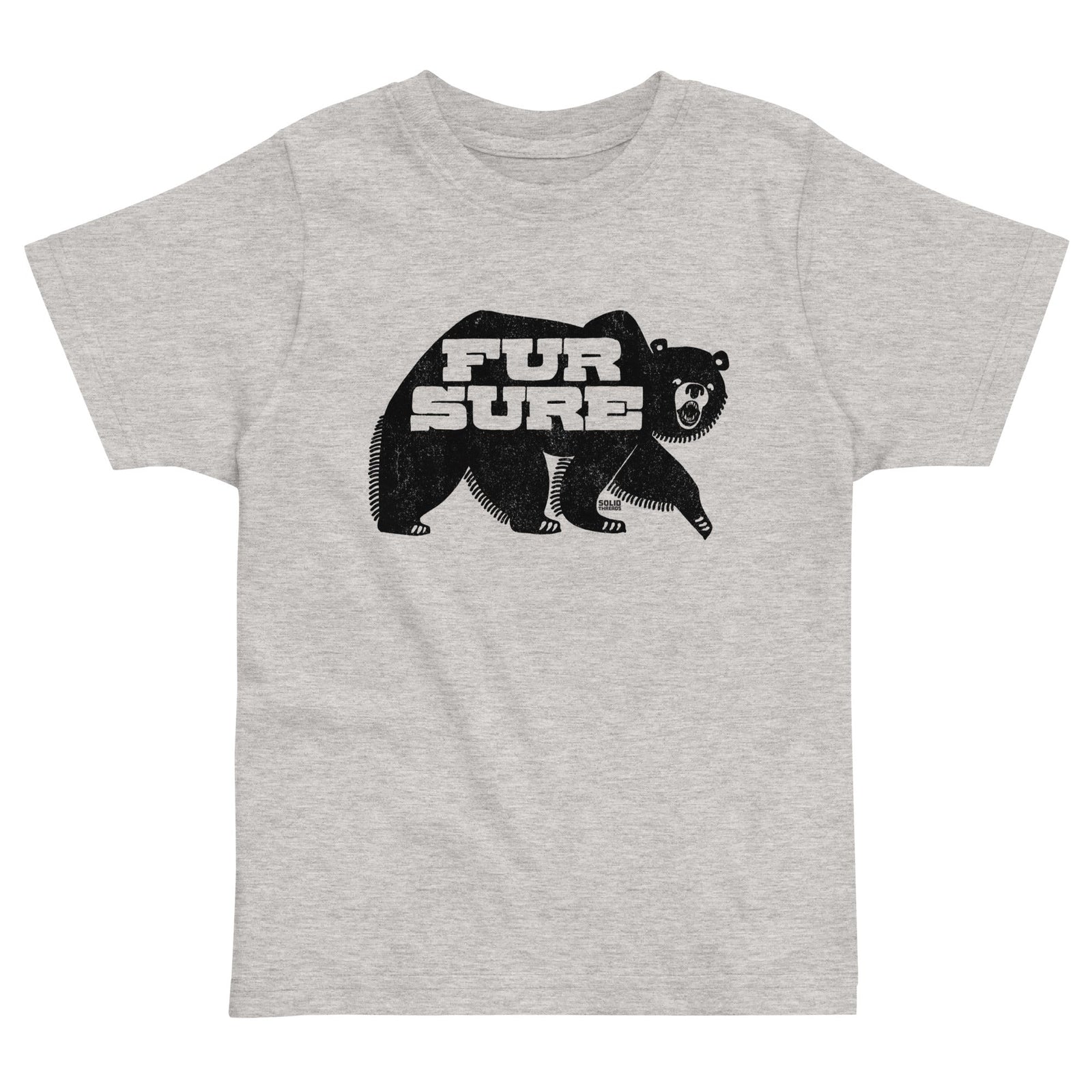 Toddler's Fur Sure Retro Hiking Extra Soft T-Shirt | Funny Animal Pun Tee | Solid Threads