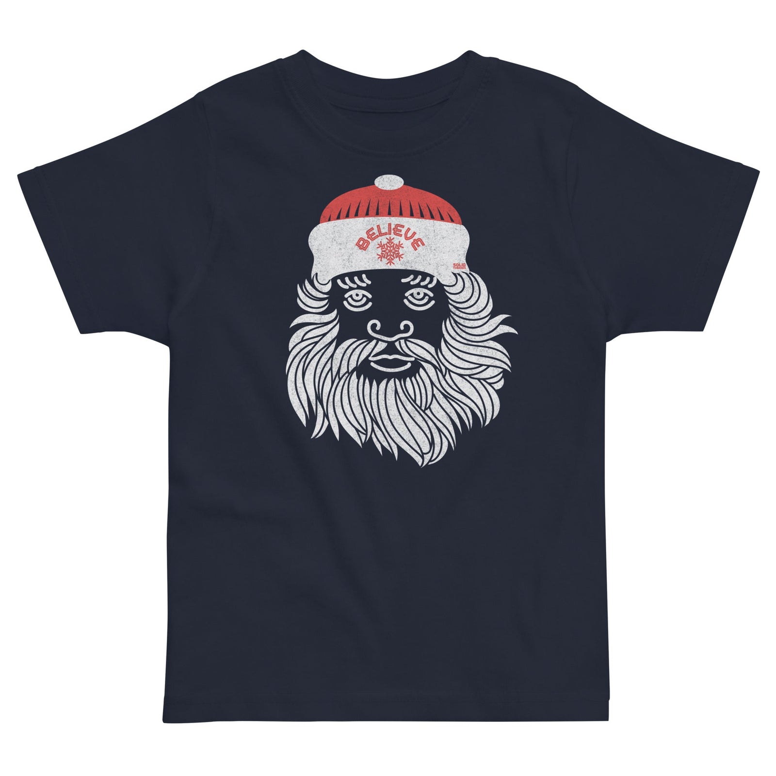 Toddler's Believe In Santa Cool Extra Soft T-Shirt | Retro Christmas Tee | Solid Threads