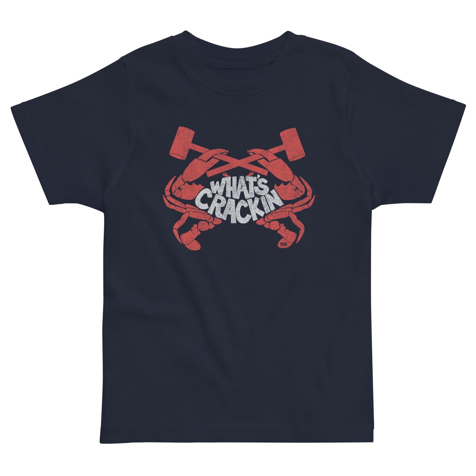 Toddler's Crackin' Crab Retro Extra Soft T-Shirt | Funny Seafood Feast Tee | Solid Threads