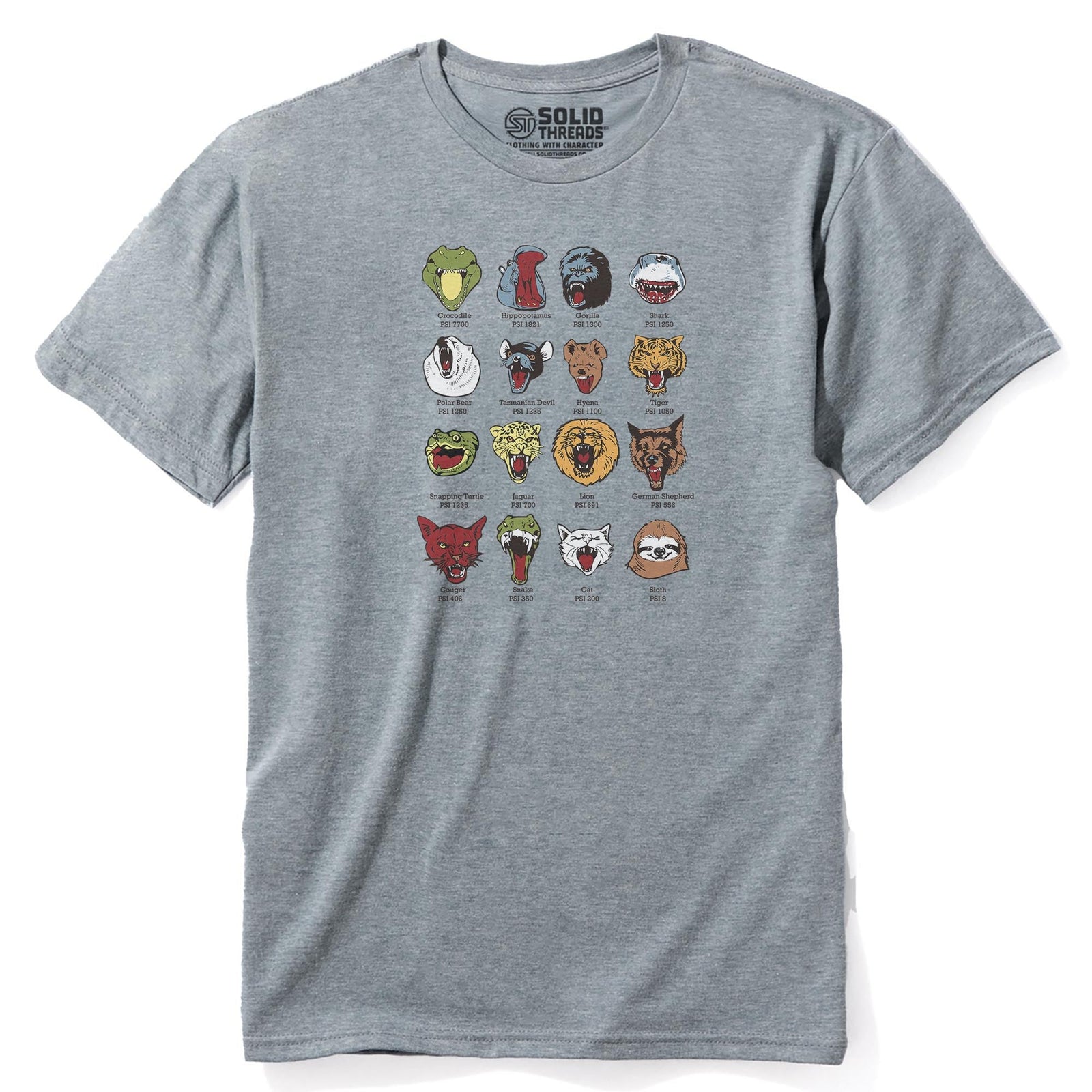 Know Your Chomps Cool Staple T-shirt in Ash Heather - Front View